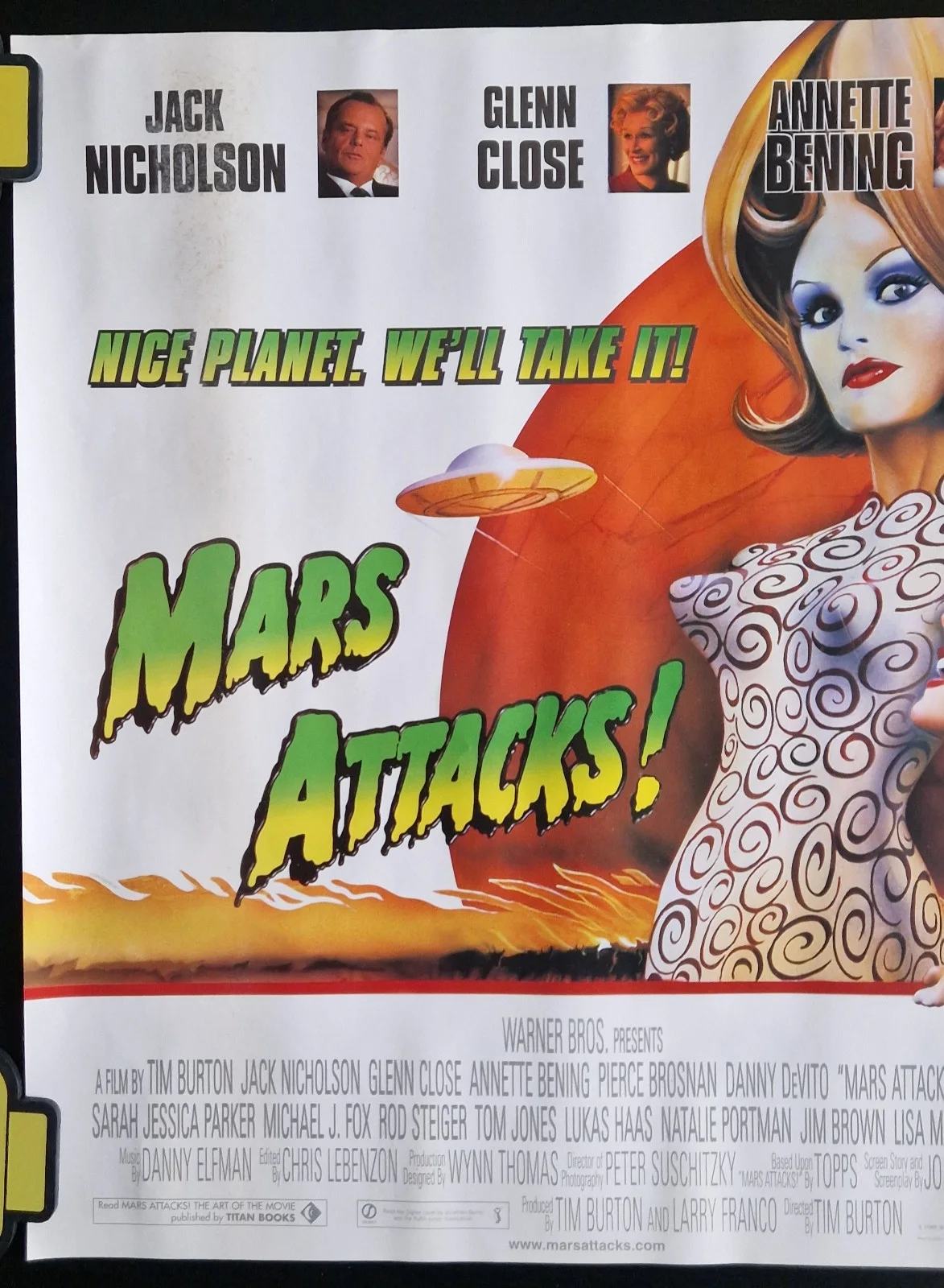 Mars Attacks! 1996 VHS Video Store Promo Poster, image 2