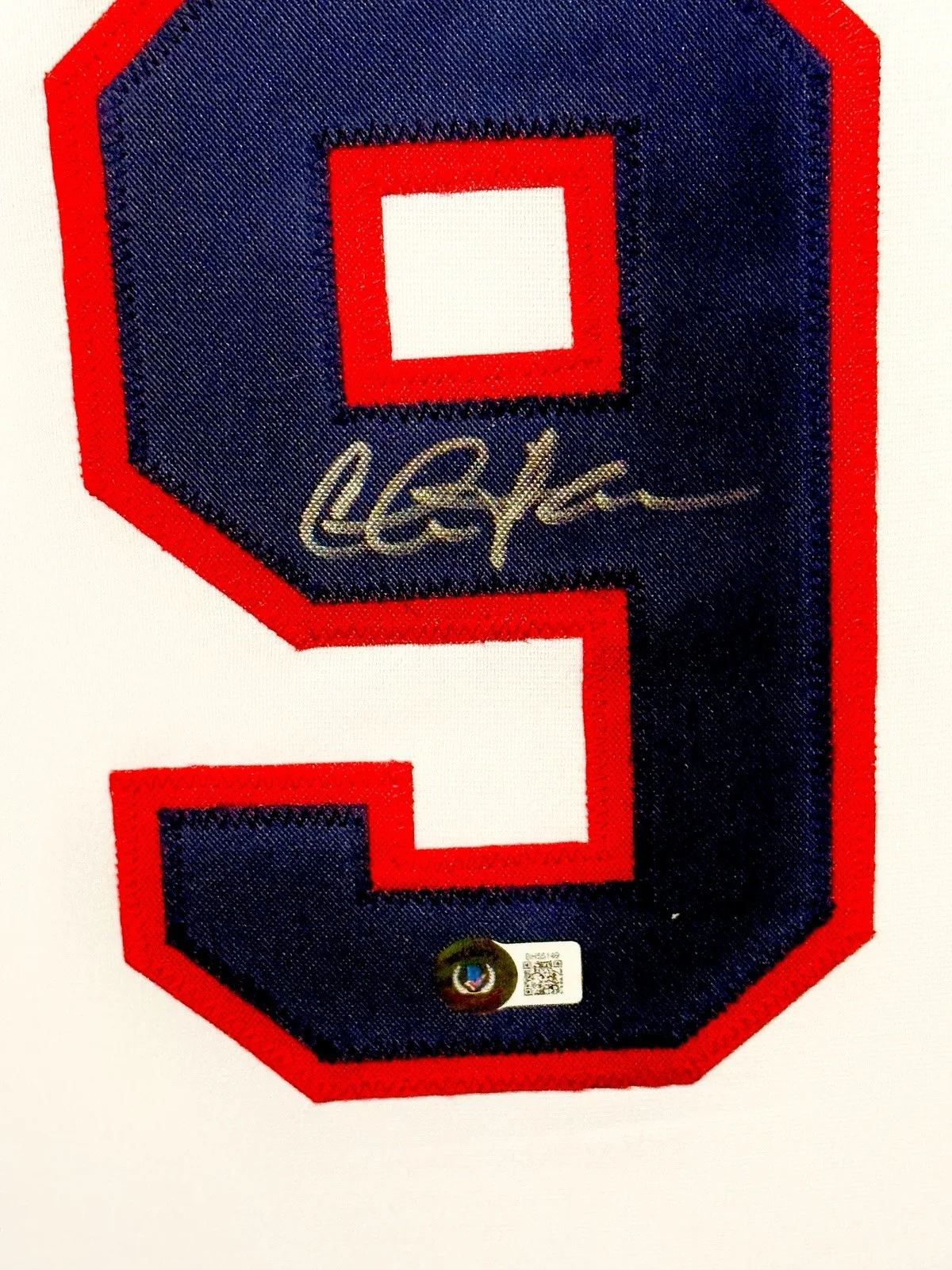 Charlie Sheen — Charlie Sheen Signed Custom Jersey Major League Indians Framed 35x43 Beckett COA, image 2