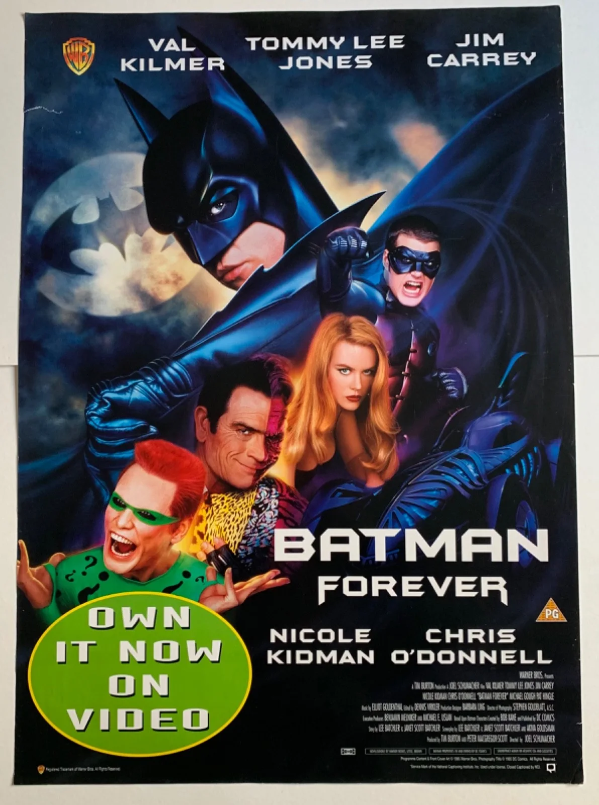 BATMAN FOREVER / ORIGINAL VIDEO FILM LARGE POSTER VINTAGE 1990’S VAL KILMER, изображение 3