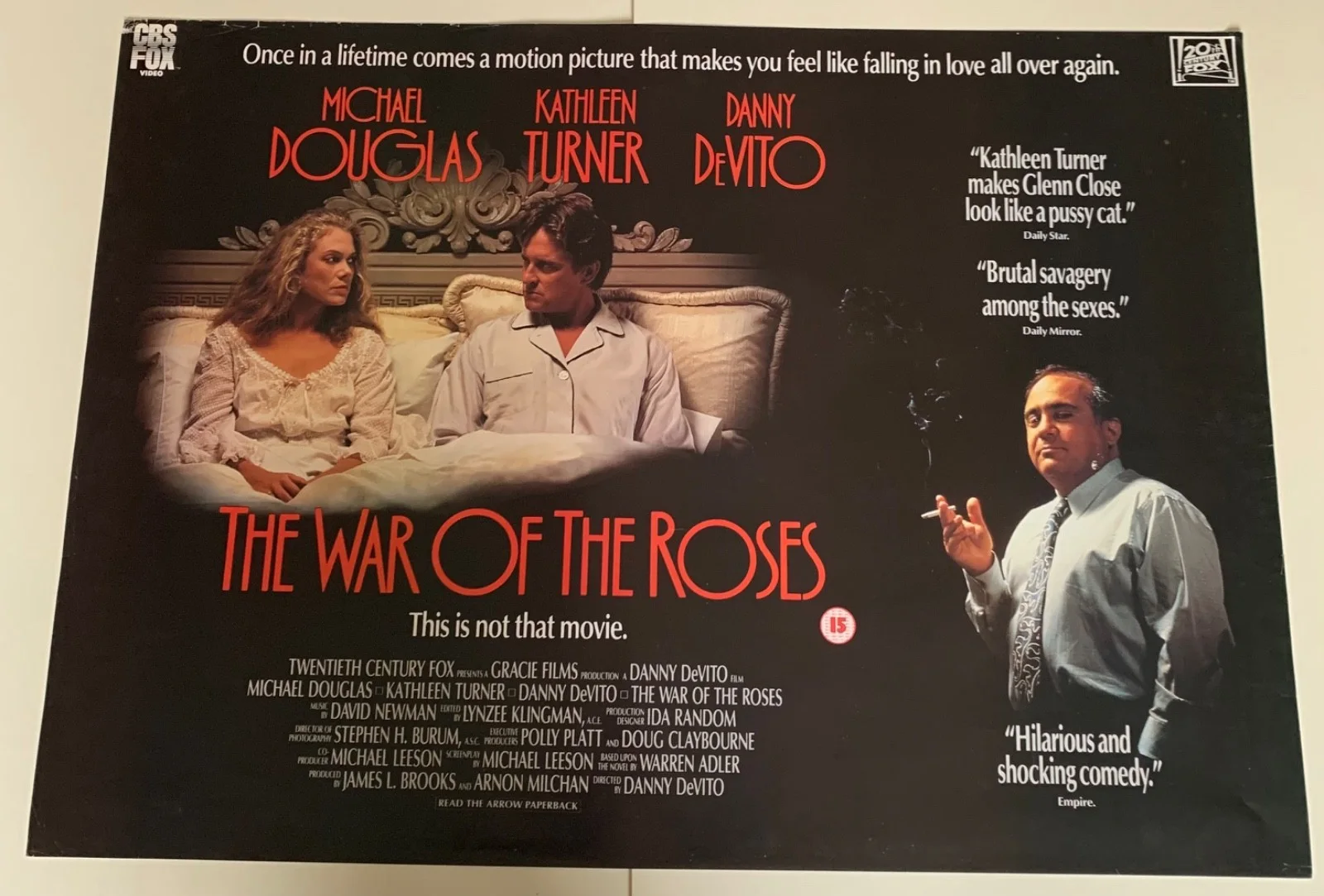 WAR OF THE ROSES / ORIGINAL VIDEO FILM LARGE QUAD MOVIE POSTER VINTAGE 1990’S, изображение 3