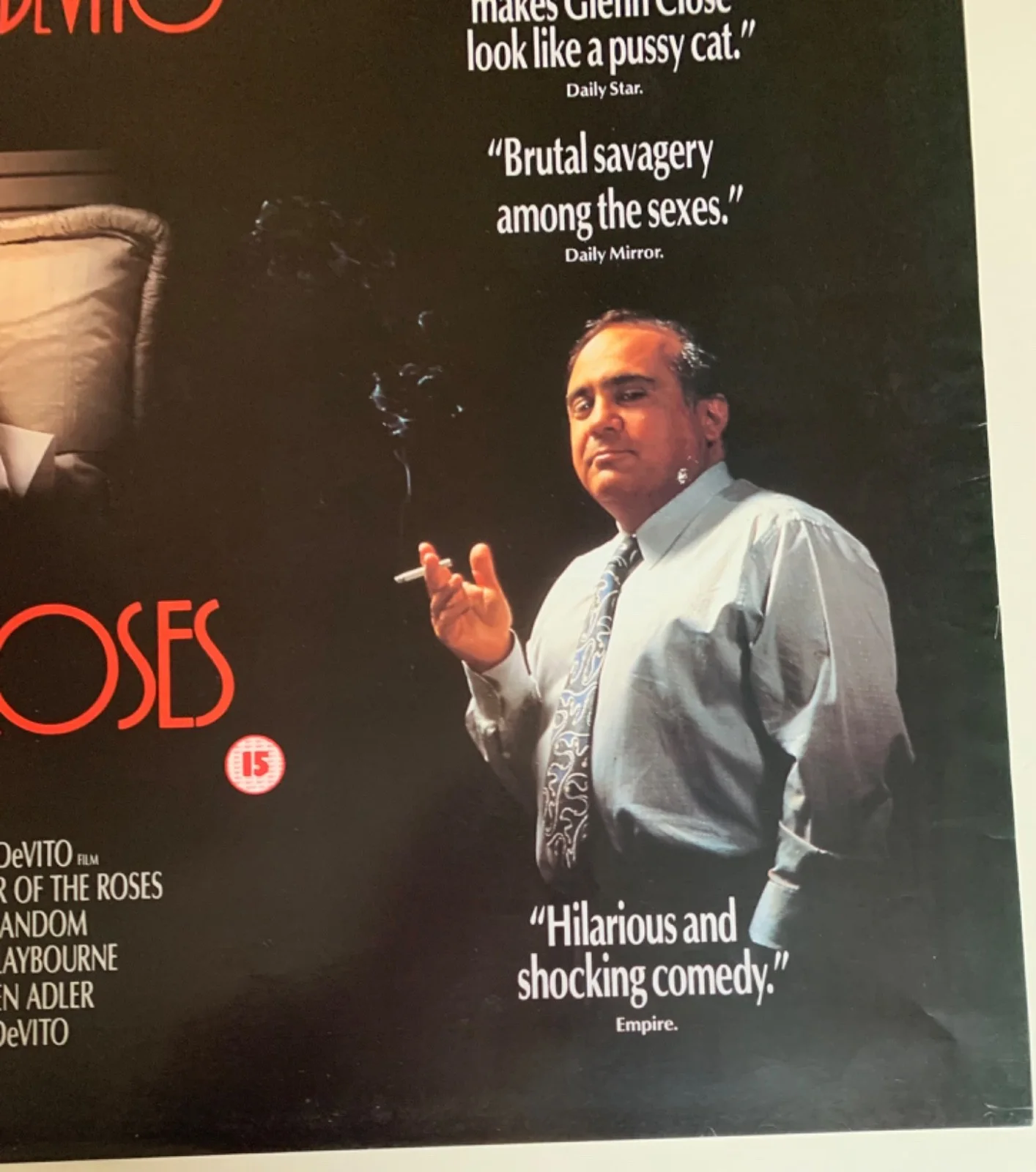 WAR OF THE ROSES / ORIGINAL VIDEO FILM LARGE QUAD MOVIE POSTER VINTAGE 1990’S, изображение 4