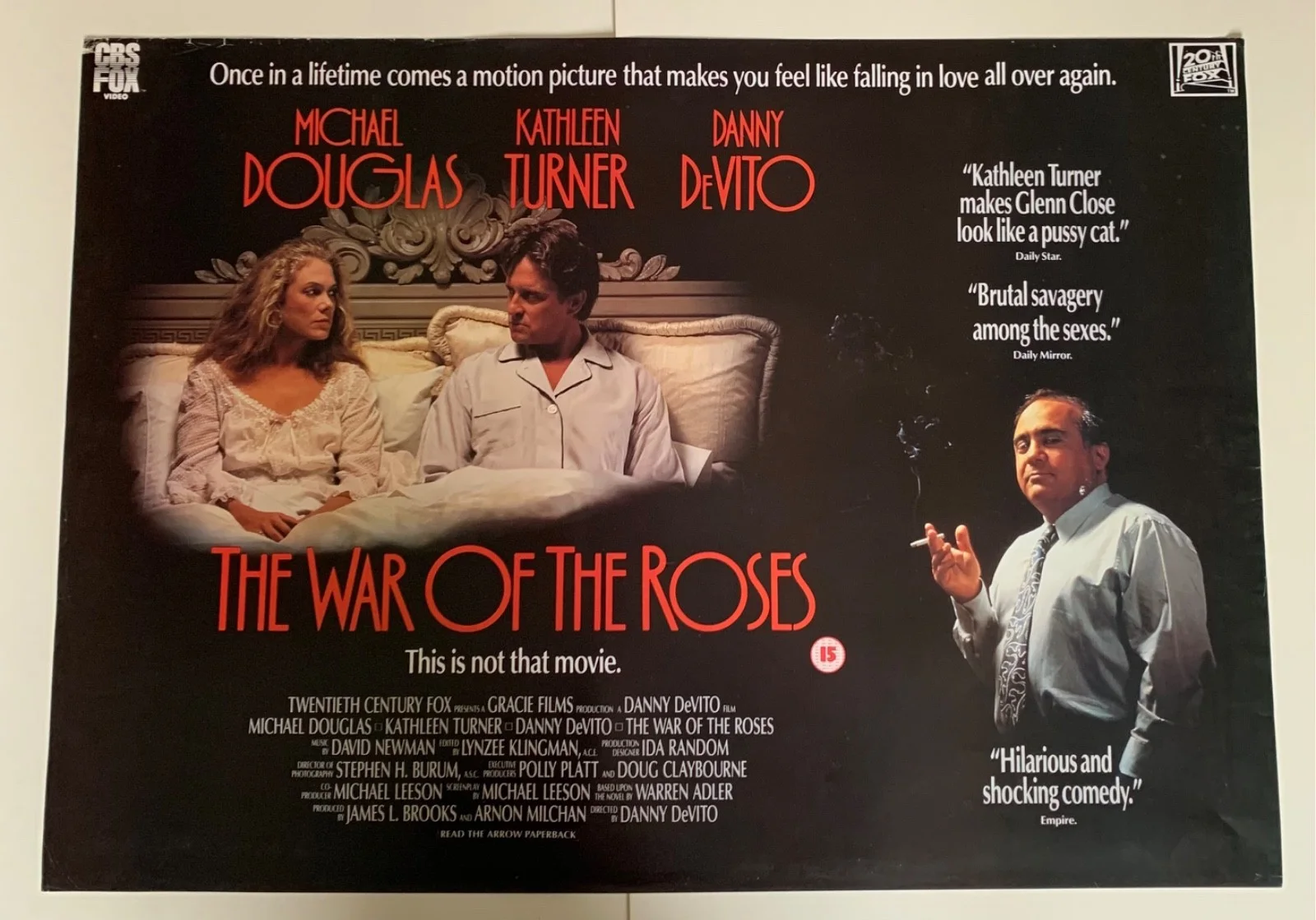 WAR OF THE ROSES / ORIGINAL VIDEO FILM LARGE QUAD MOVIE POSTER VINTAGE 1990’S, изображение 5