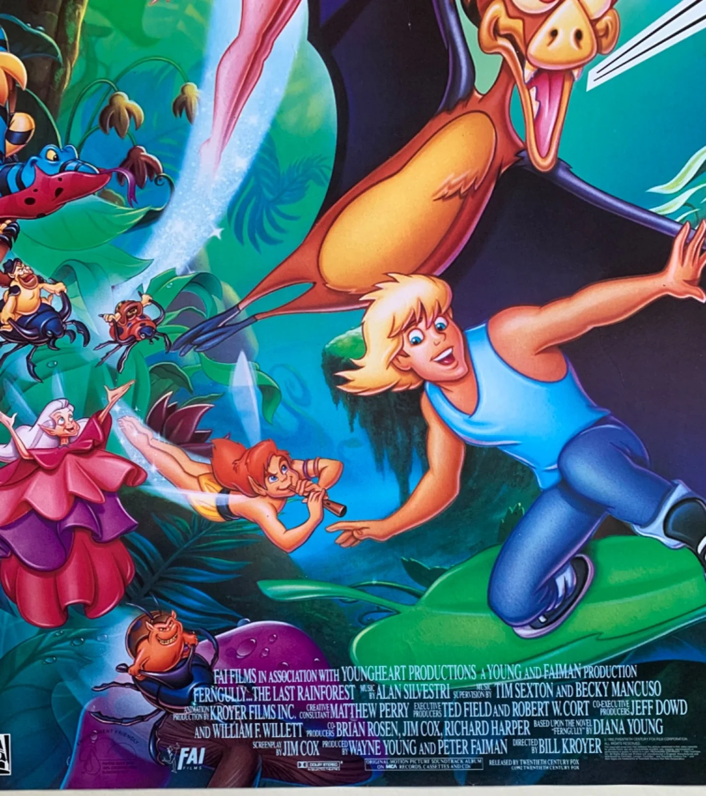 FERN GULLY LAST RAIN FORREST VINTAGE VIDEO FILM LARGE POSTER 1990’S UK ORIGINAL, изображение 4