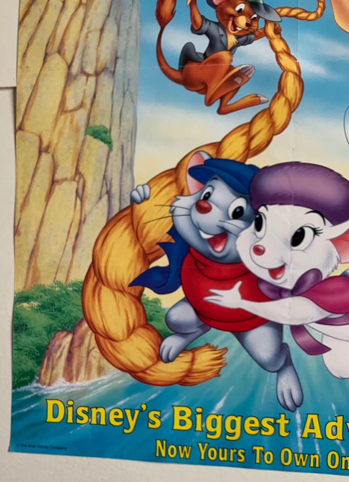 THE RESCUERS DOWN UNDER VINTAGE DISNEY VIDEO FILM LARGE POSTER 1990’S ORIGINAL, изображение 2
