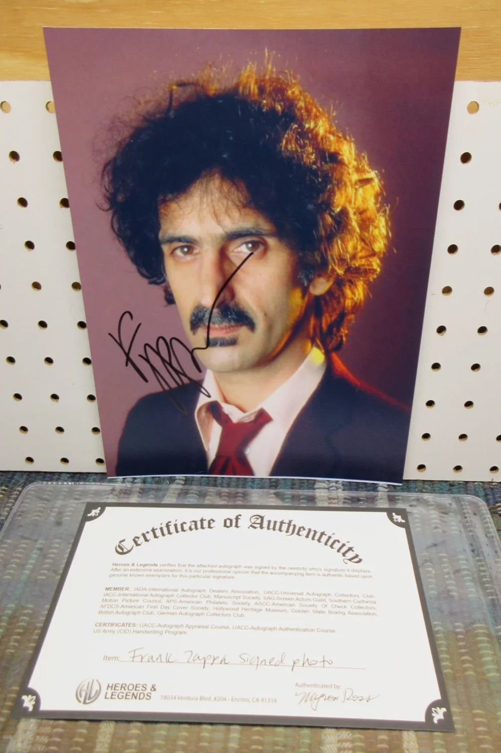 FRANK ZAPPA — RARE FRANK ZAPPA MUSICIAN SIGNED 8" X 11" PHOTO , AUTOGRAPHED W COA, image 3