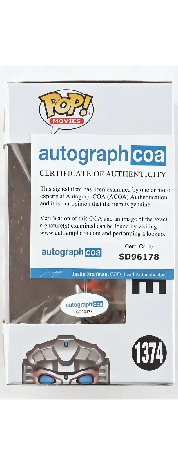 Shia LaBeouf — Shia LaBeouf Signed Transformers Rise of the Beasts Arcee Funko Pop Figure, image 2