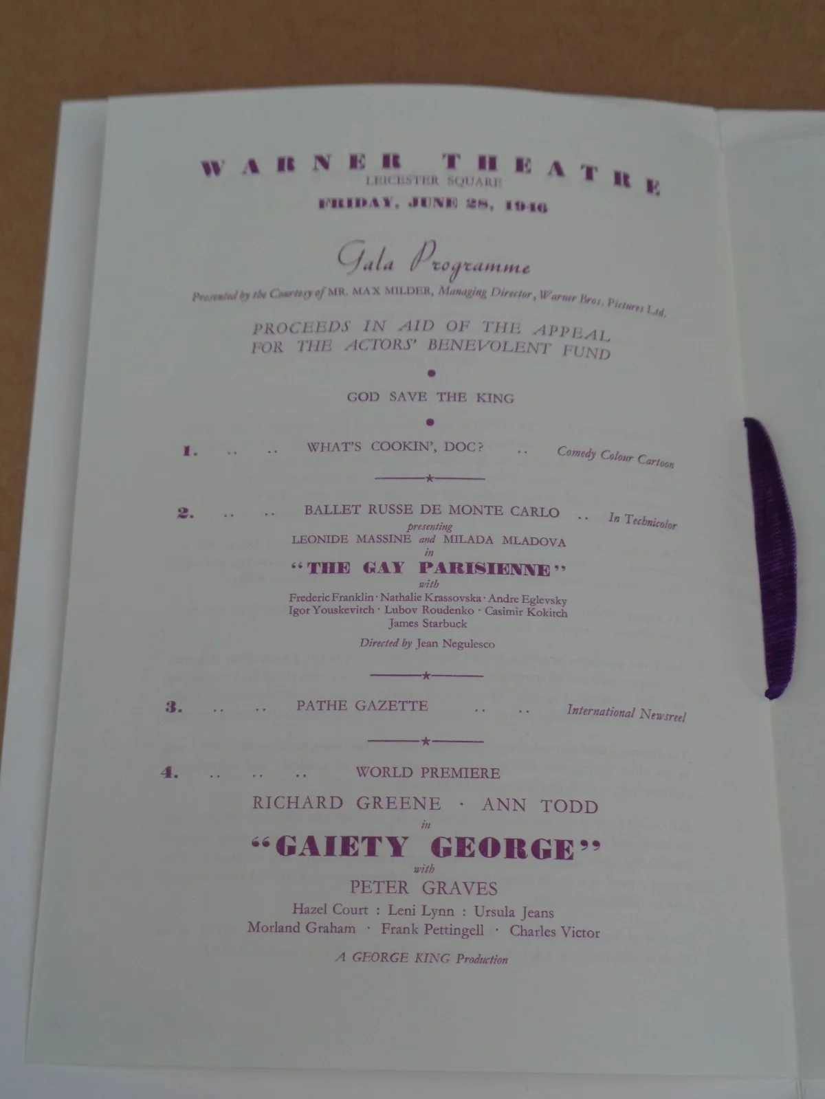 Richard Greene/Ann Todd - Gaiety George - 1946 UK World Premiere Brochure, изображение 2