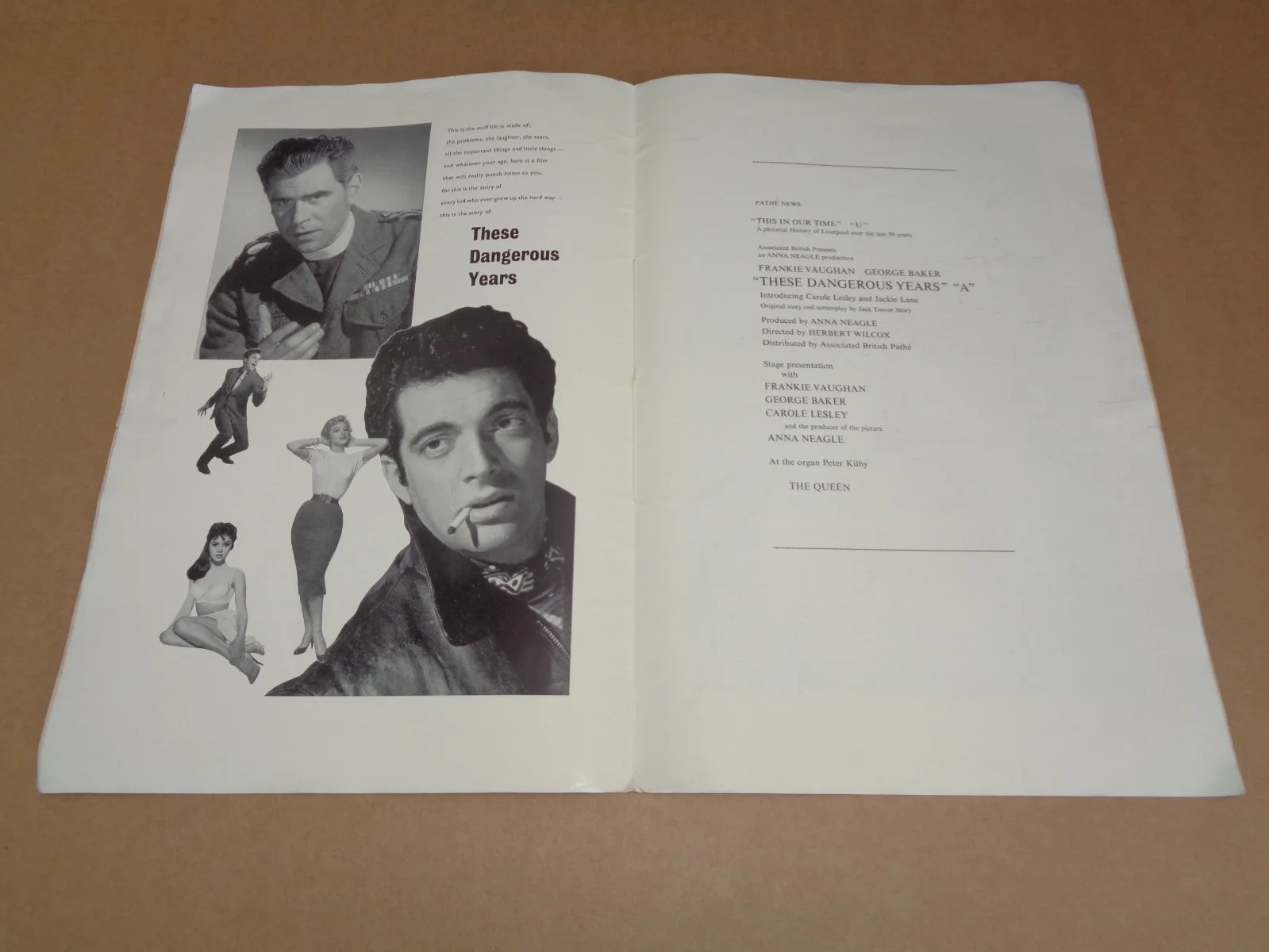 Frankie Vaughan - These Dangerous Years - 1957 World Premiere Brochure, изображение 3