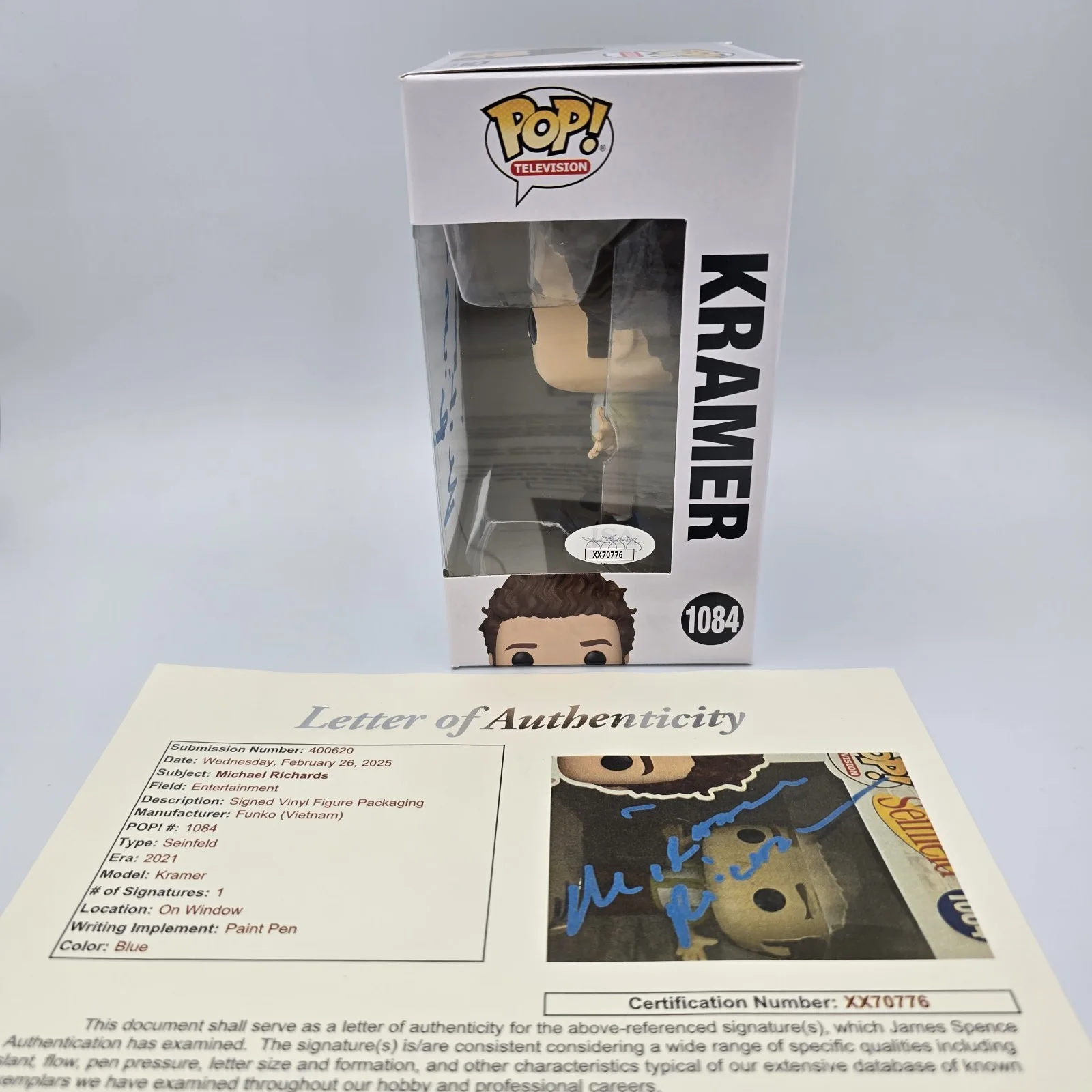 Michael Richards — MICHAEL RICHARDS SIGNED KRAMER SEINFELD FUNKO POP JSA LOA, image 2
