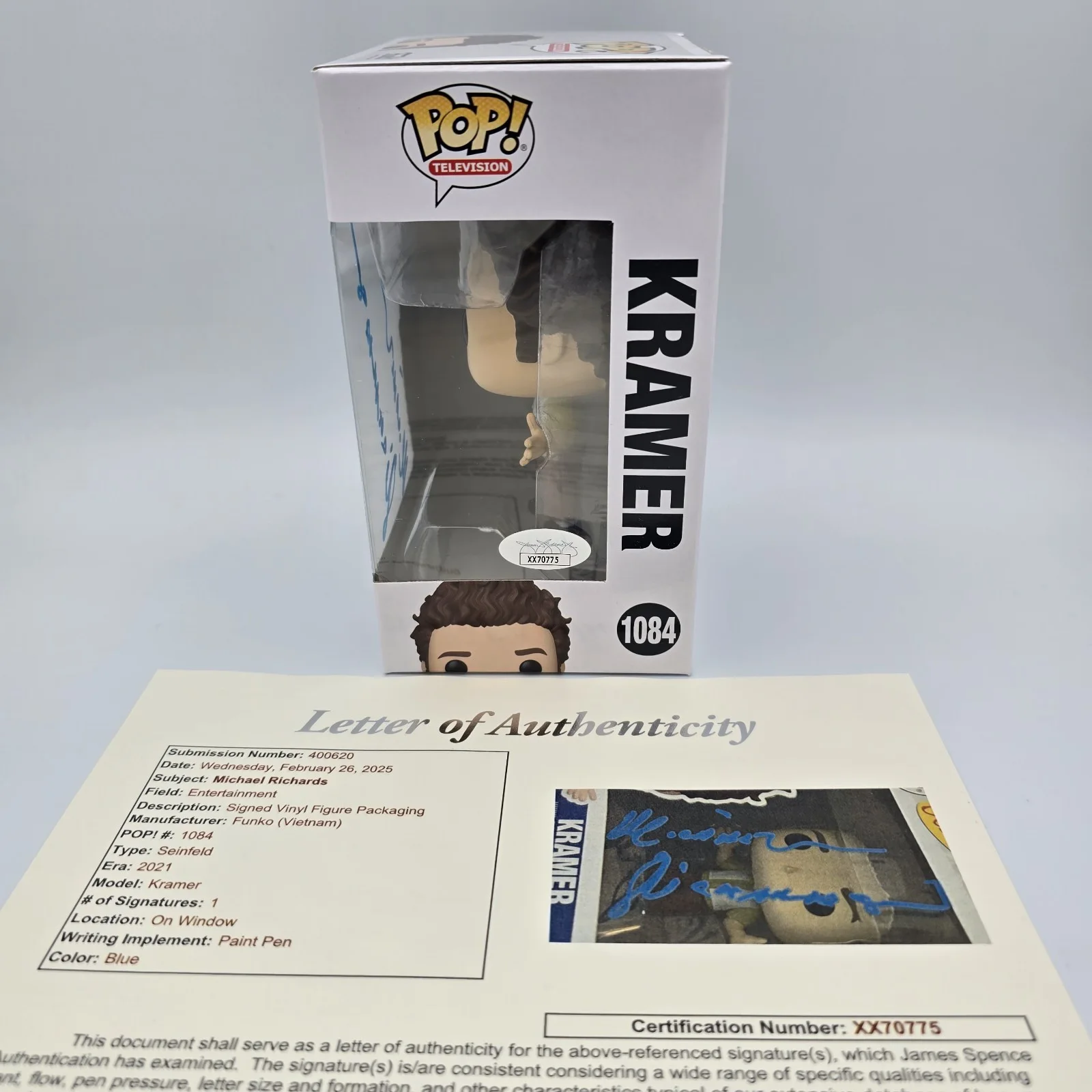 Michael Richards — MICHAEL RICHARDS SIGNED KRAMER SEINFELD FUNKO POP JSA LOA, image 3