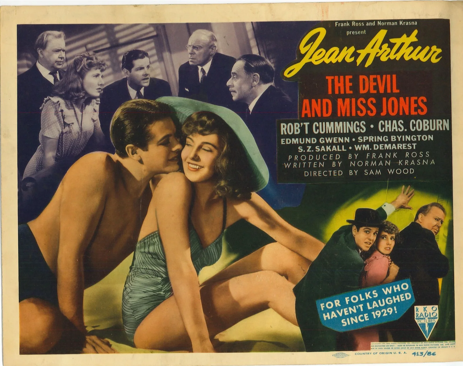 Devil and Miss Jones 2x ORIGINAL US Lobby Cards Jean Arthur Robert Cummings 1941, изображение 2