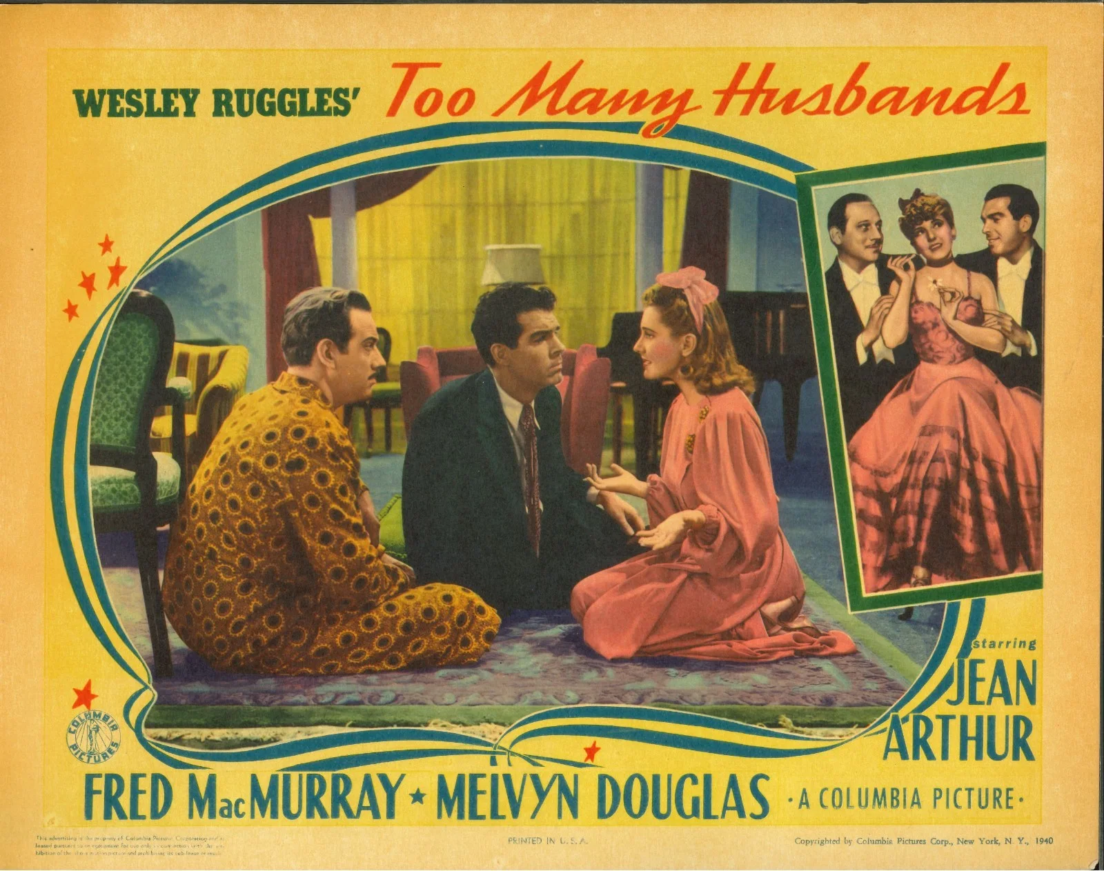 Too Many Husbands 6x ORIGINAL US Lobby Cards Jean Arthur Fred MacMurray 1940, image 3