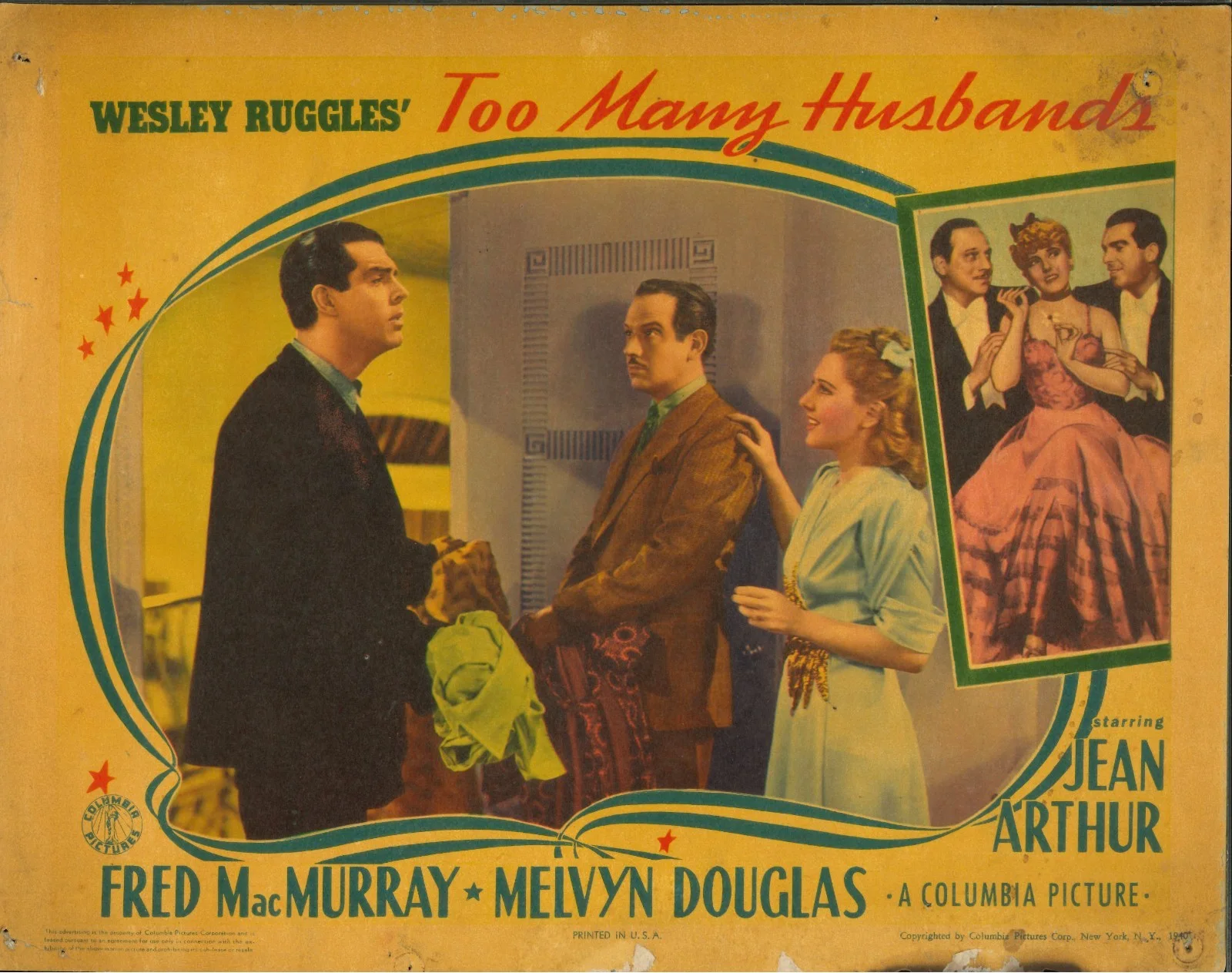 Too Many Husbands 6x ORIGINAL US Lobby Cards Jean Arthur Fred MacMurray 1940, image 4