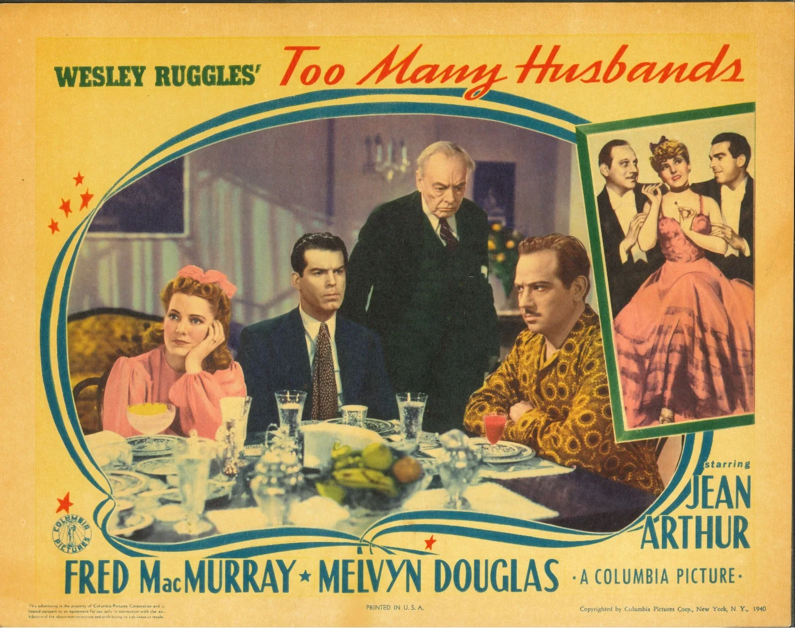Too Many Husbands 6x ORIGINAL US Lobby Cards Jean Arthur Fred MacMurray 1940, image 5