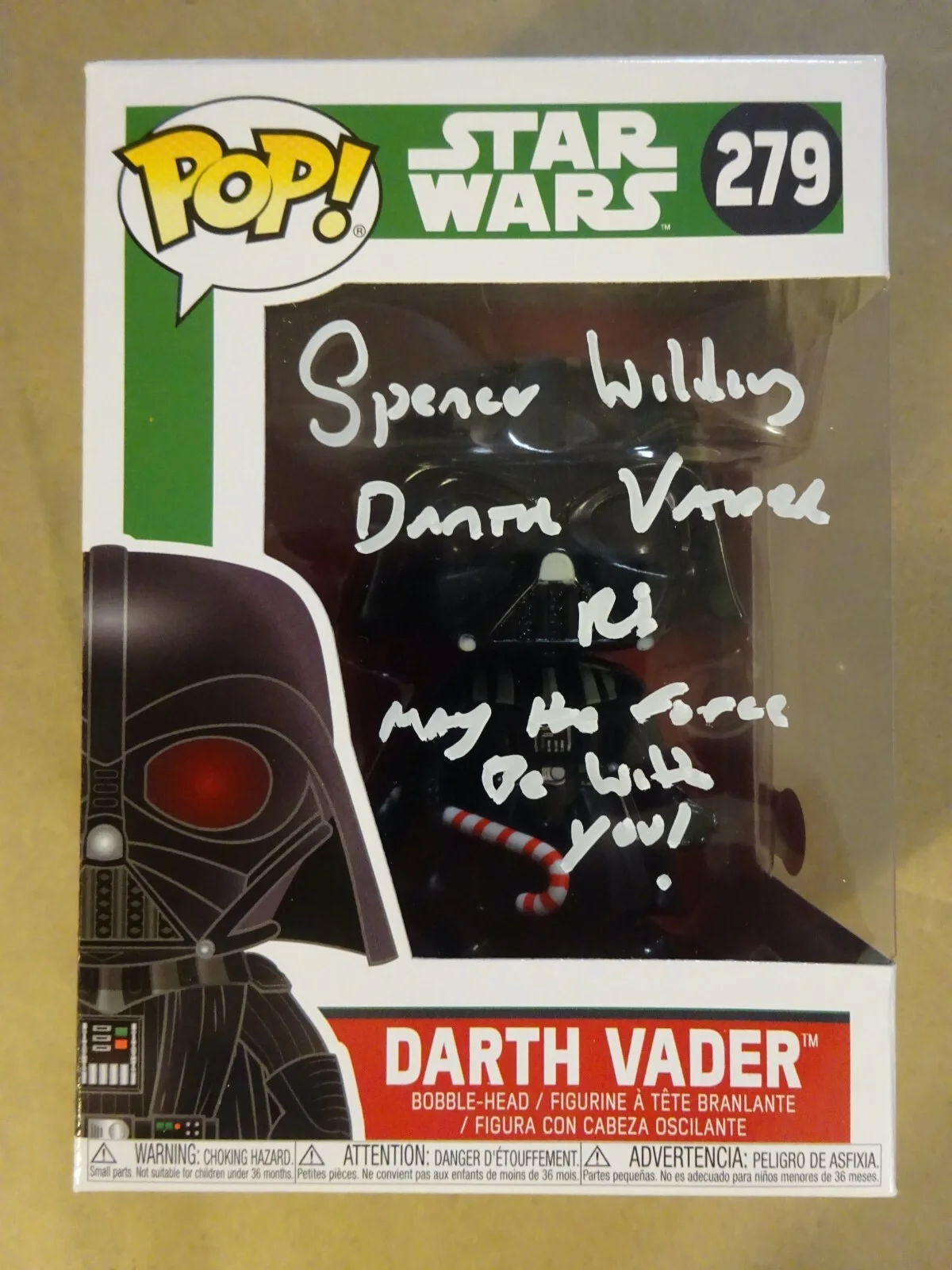 Spencer Wilding — Signed Spencer Wilding Autographed Star Wars Darth Vader #279 Funko Pop BAS COA