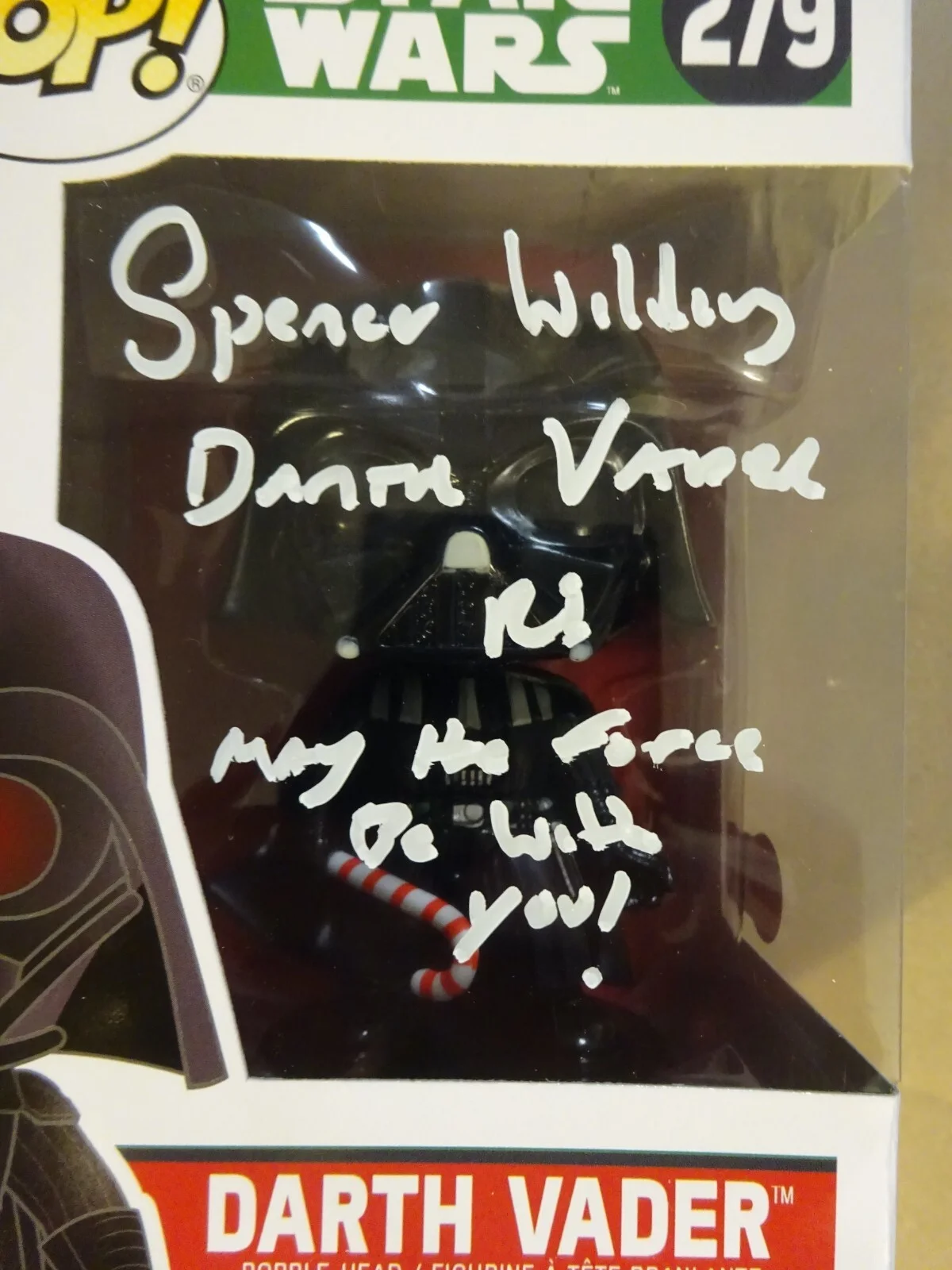 Spencer Wilding — Signed Spencer Wilding Autographed Star Wars Darth Vader #279 Funko Pop BAS COA, изображение 3