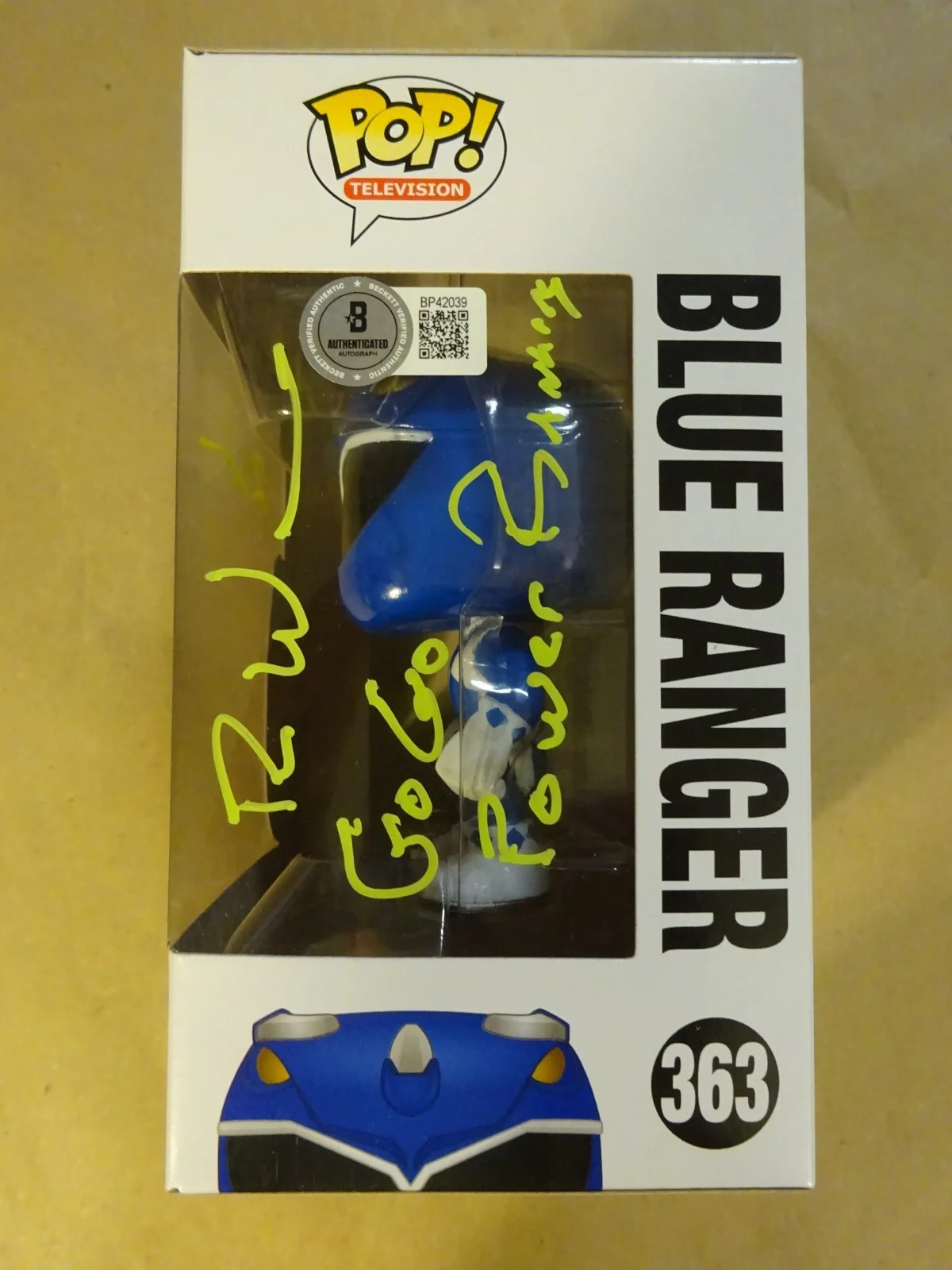 Ron Wasserman — Signed Ron Wasserman Autographed Power Rangers Blue #363 Funko Pop BAS COA, image 5