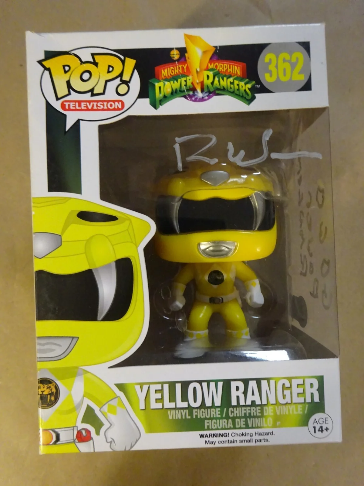 Ron Wasserman — Signed Ron Wasserman Autographed Power Rangers Yellow #362 Funko Pop BAS COA