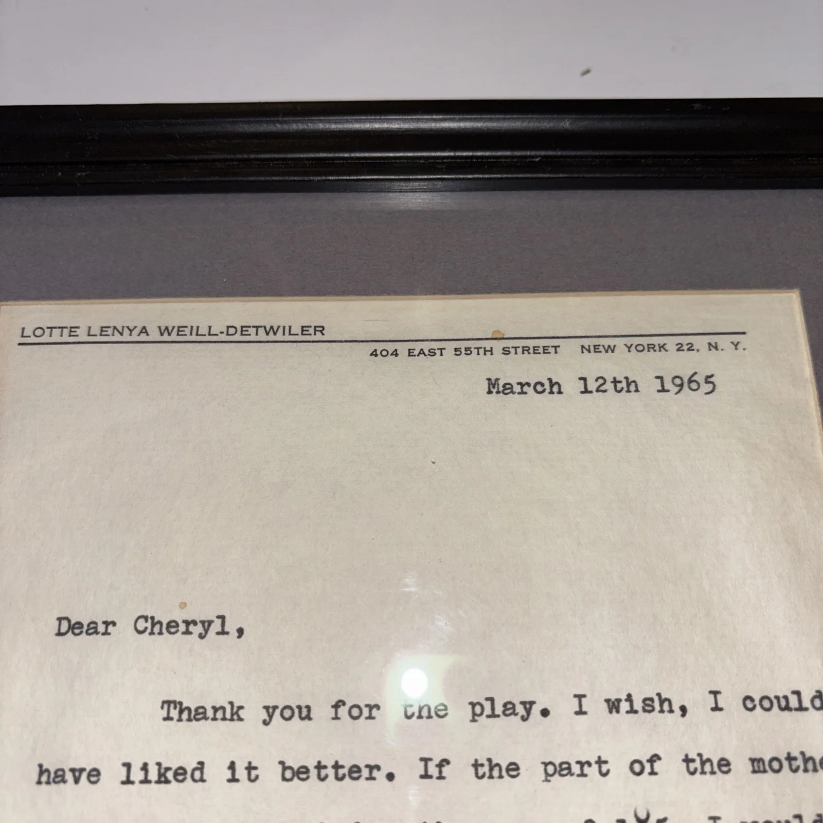 LOTTE LENYA T.L.S SIGNED AUTOGRAPH On Letterhead Framed 007 Bond Actress, image 4