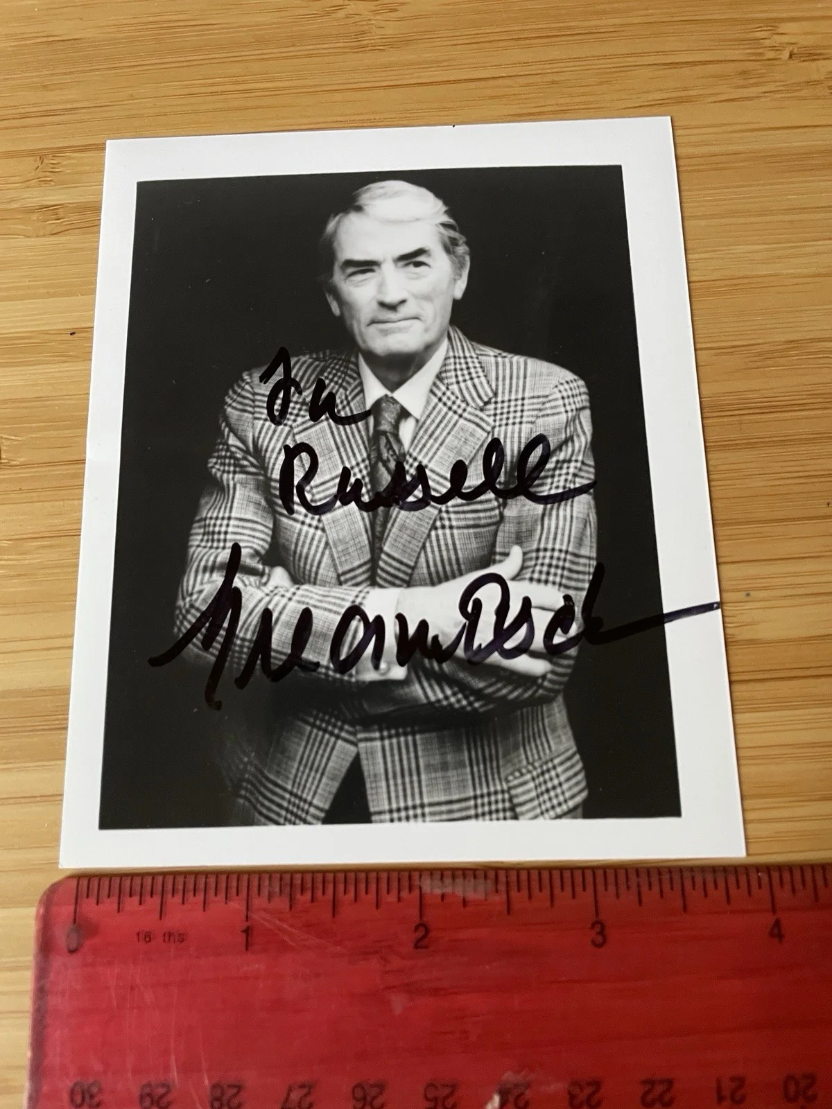 Gregory Peck Signed Inscribed Photo To Russell Autograph, image 2