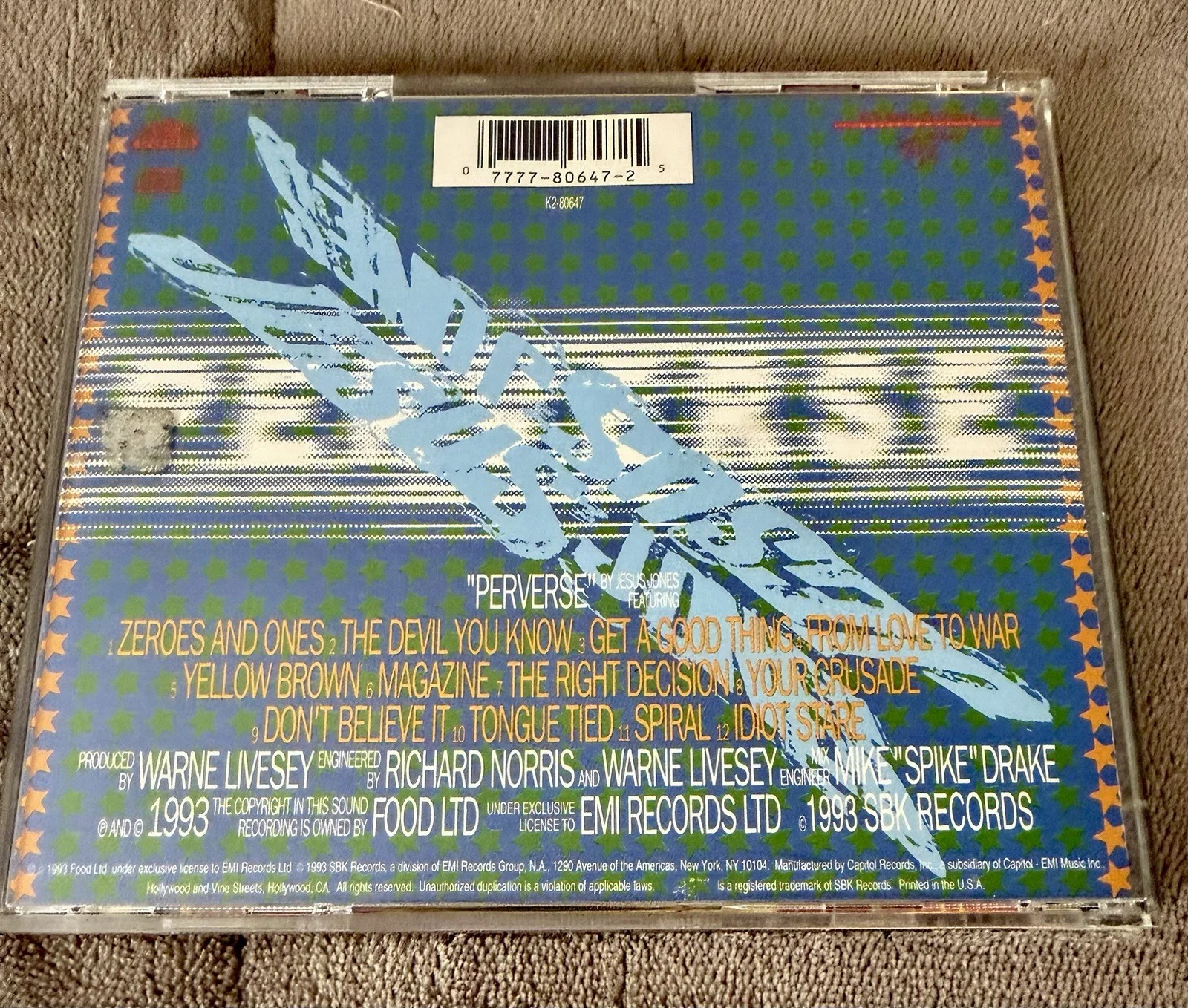 Jesus Jones – Perverse CD SIGNED Mike Edwards & Jerry De Borg VG. Autographed, image 5