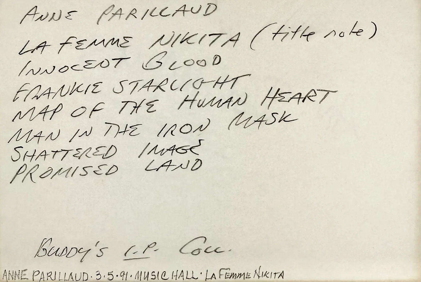 Anne Parillaud — ANNE PARILLAUD Signed Autographed 4x6 INDEX CARD Innocent Blood La Femme Nikita, изображение 3