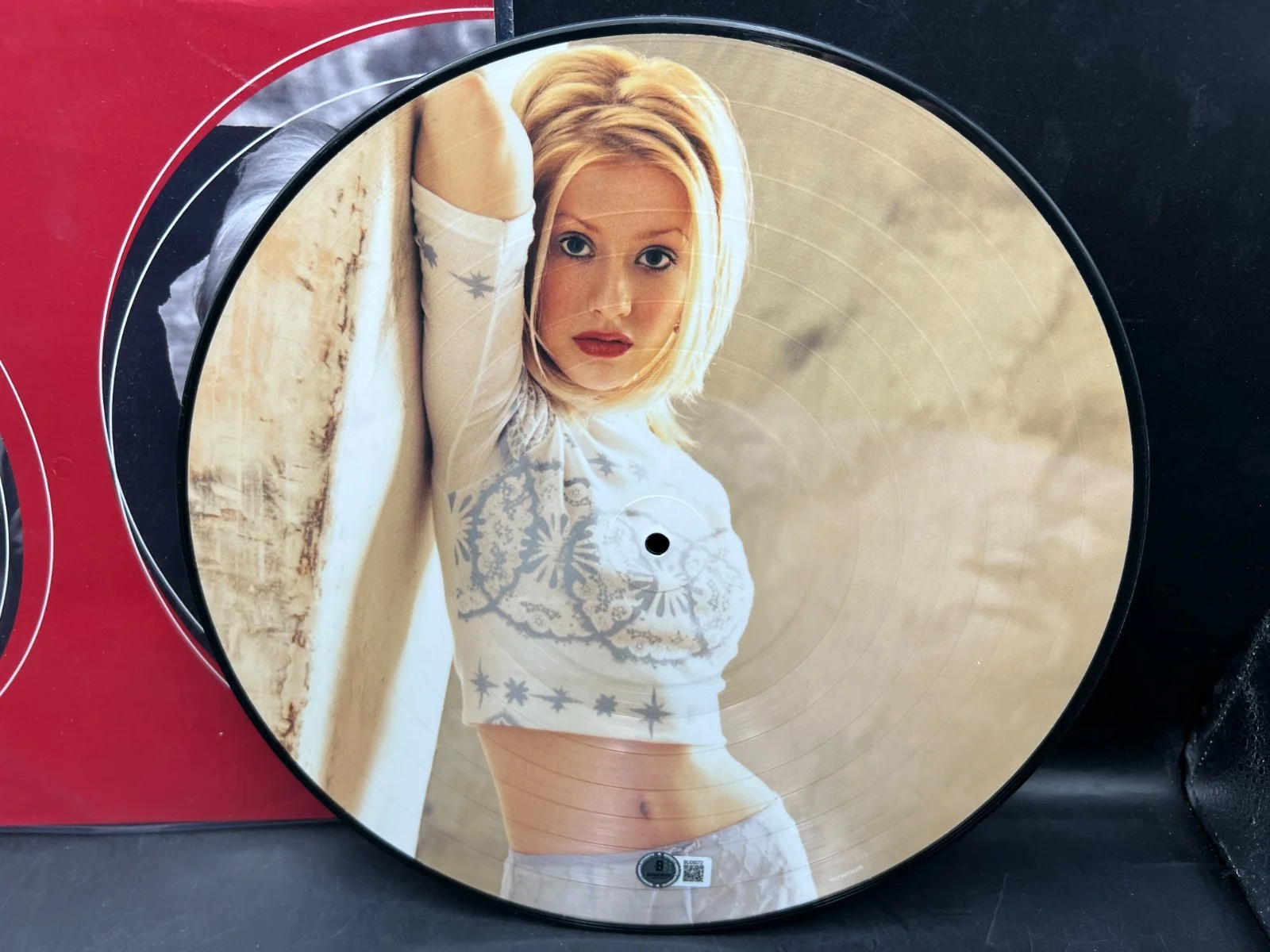 Christina Aguilera Signed Debut Picture Disc Vinyl Album LP Beckett BAS COA, изображение 4