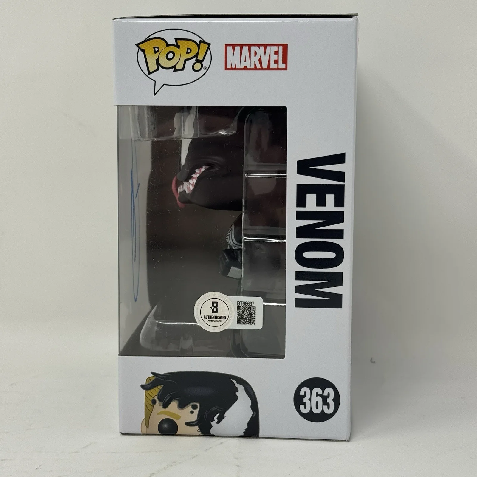 Tom Hardy — Tom Hardy Signed Venom Funko Pop Marvel Venom Autograph Eddie Brock Beckett COA, изображение 3