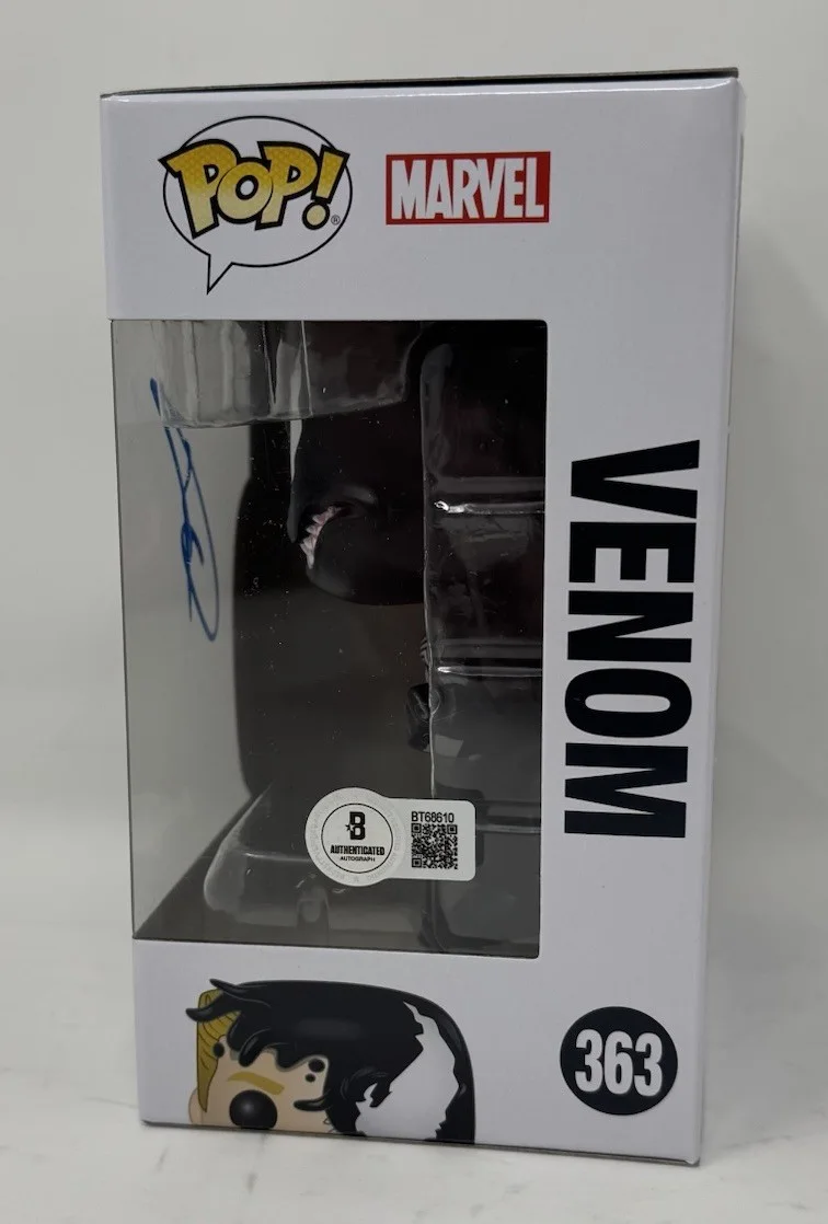 Tom Hardy — Tom Hardy Signed Venom Funko Pop Marvel Venom 363 Autograph Beckett COA, изображение 3