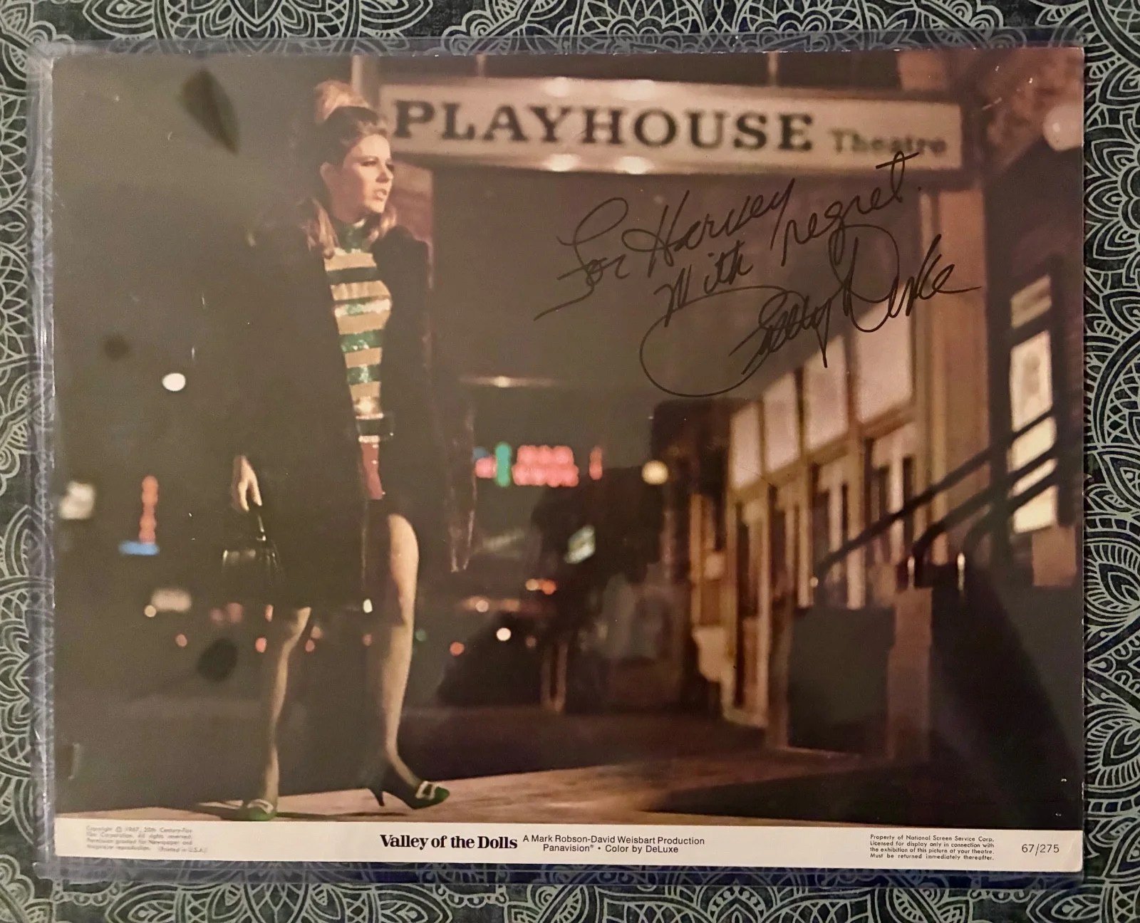 Patty Duke — Valley of the Dolls' Patty Duke autographed lobby card with COA