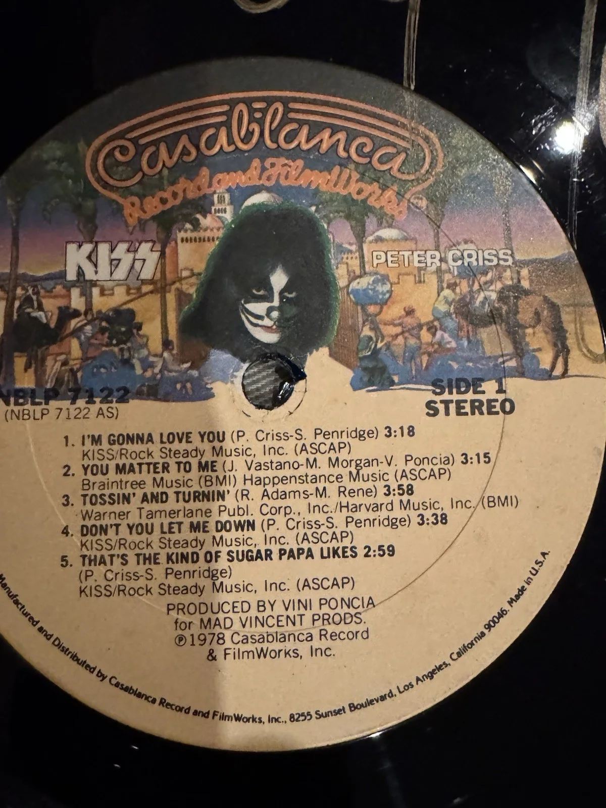 KISS Peter Criss 1978 Record Album NBLP 7122 - Autographed by Peter Criss, изображение 2