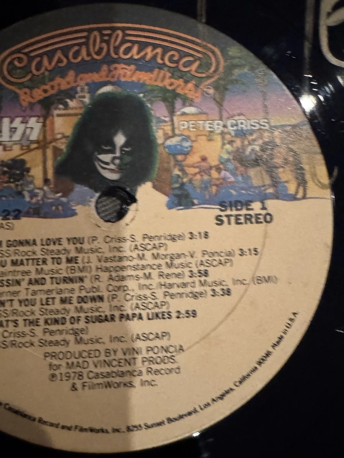 KISS Peter Criss 1978 Record Album NBLP 7122 - Autographed by Peter Criss, изображение 4