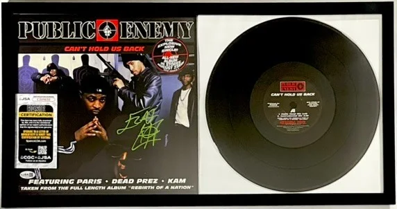 Flavor Flav — Flavor Flav Signed Public Enemy Cant Hold Us Back Vinyl LP Frame Display JSA COA, image 2