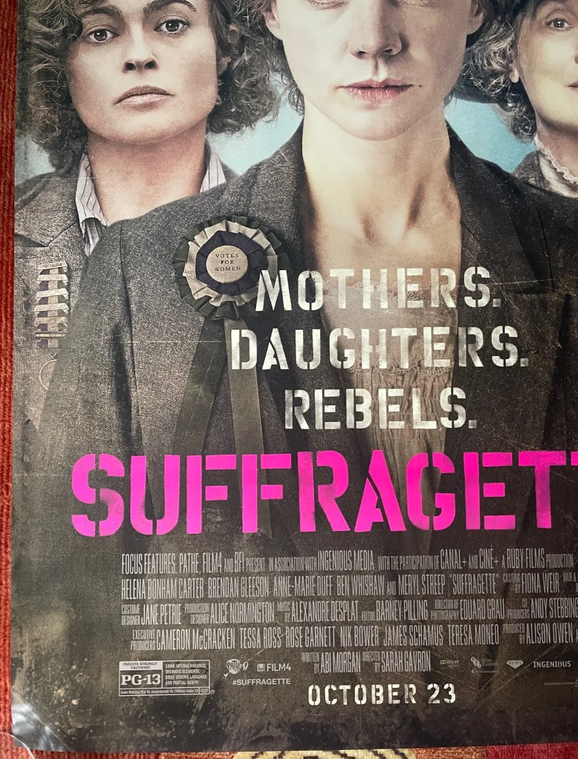 SUFFRAGETTE (2015) Original UK One Sheet Movie Film Poster Carey Mulligan, изображение 4
