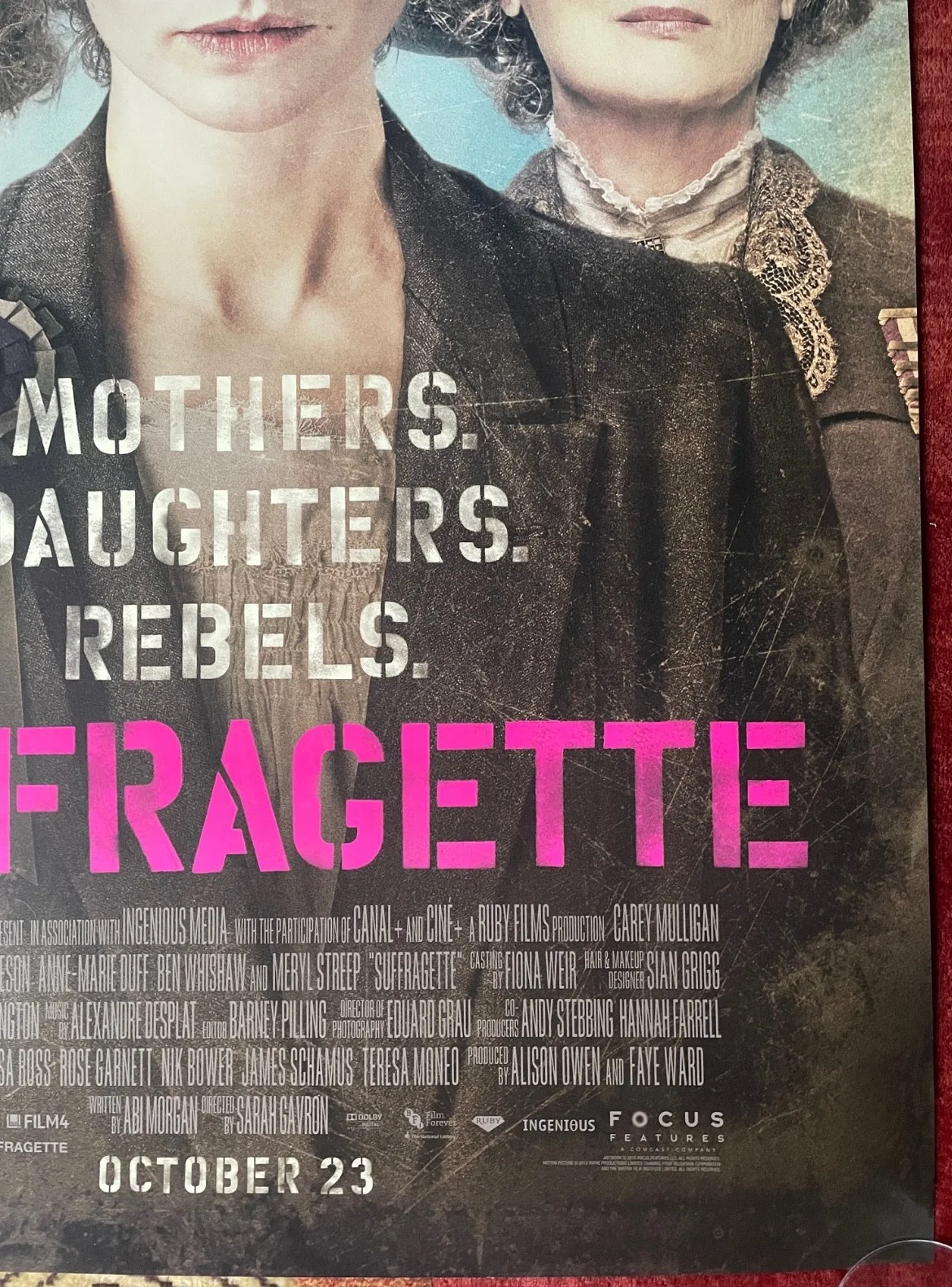SUFFRAGETTE (2015) Original UK One Sheet Movie Film Poster Carey Mulligan, изображение 5