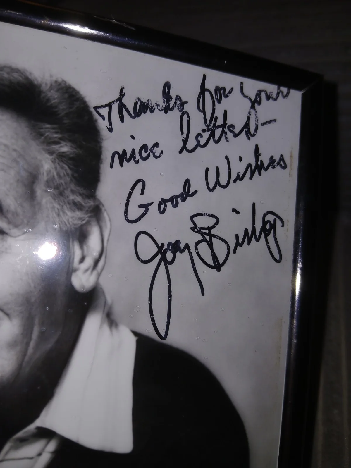 Joey Bishop Television Legend Hand Signed 8X10 B&W Photo Rat Pack In Frame, изображение 2