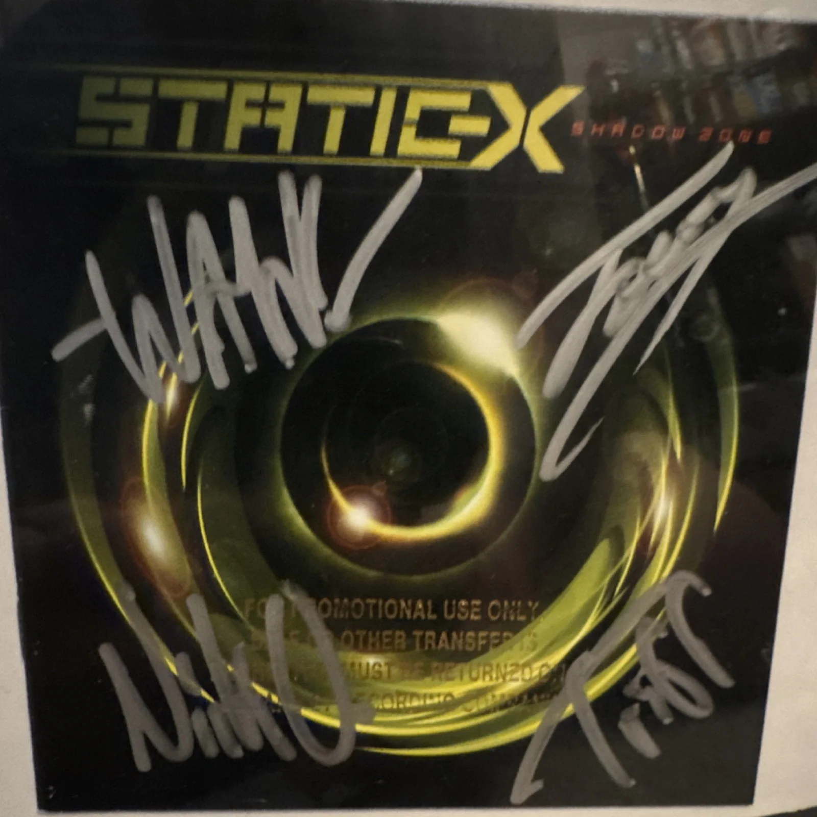 Static-X Signed CD & Booklet Framed Display & Autographed wifebeater. Size M, image 3