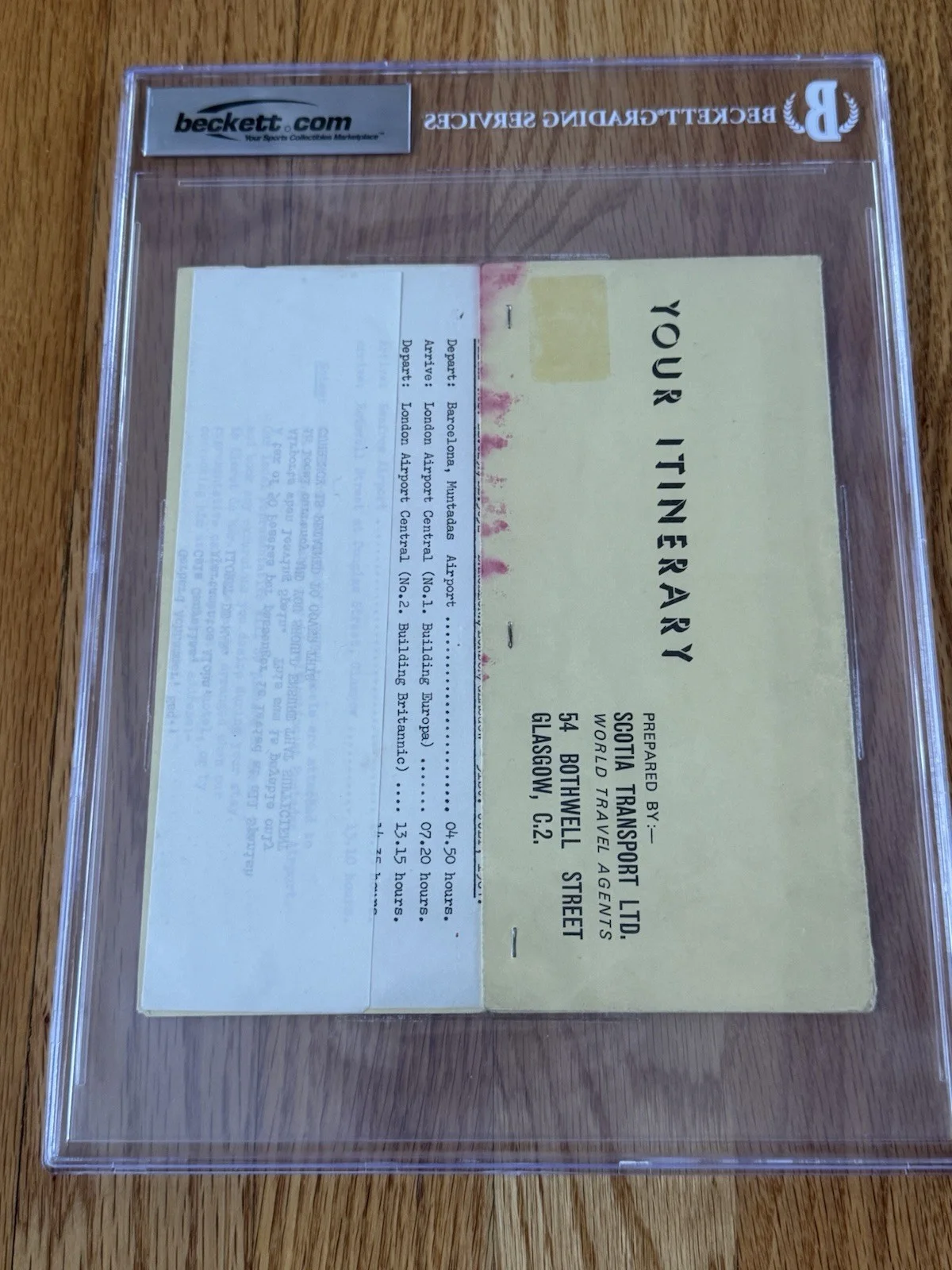 Rolling Stones Signed Itinerary- Mick Jagger Wyman Watts Jones Beckett Slabbed, изображение 3