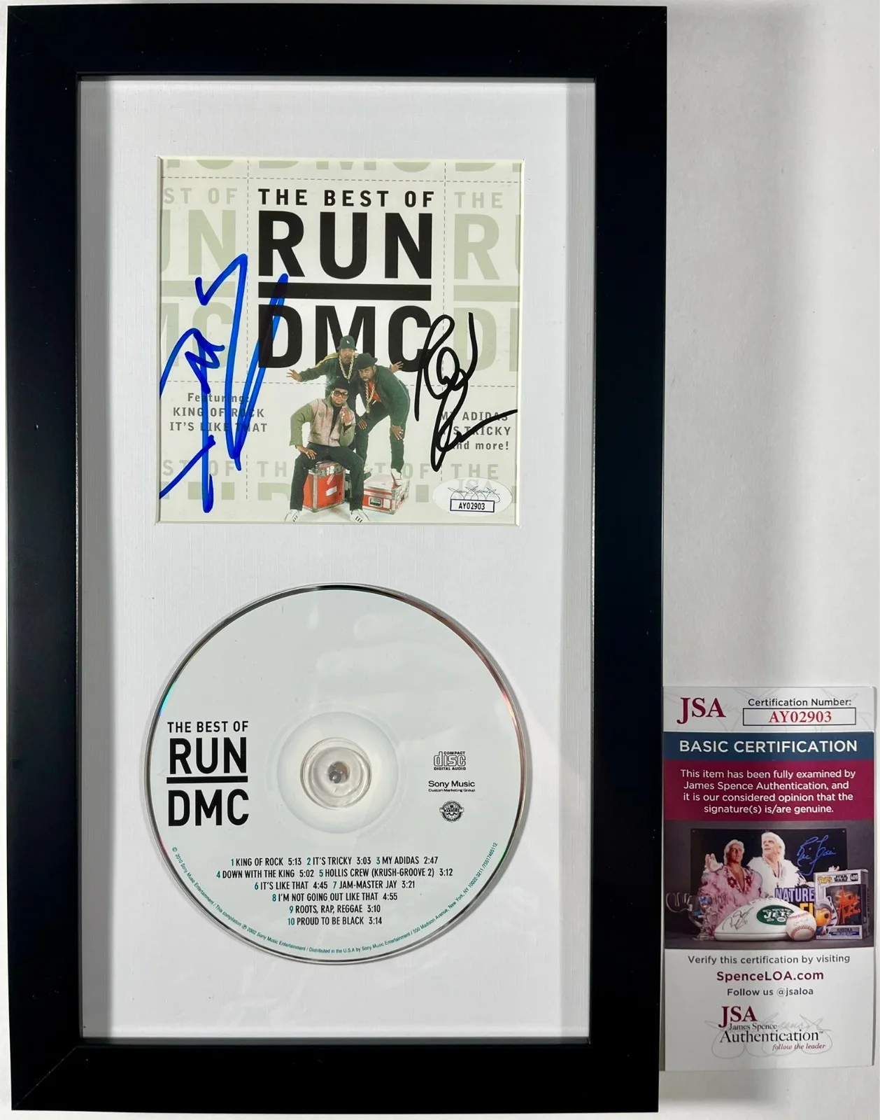 Rev Run — Rev Run & DMC Darryl McDaniels Signed The Best Of Run DMC CD Book Framed JSA COA