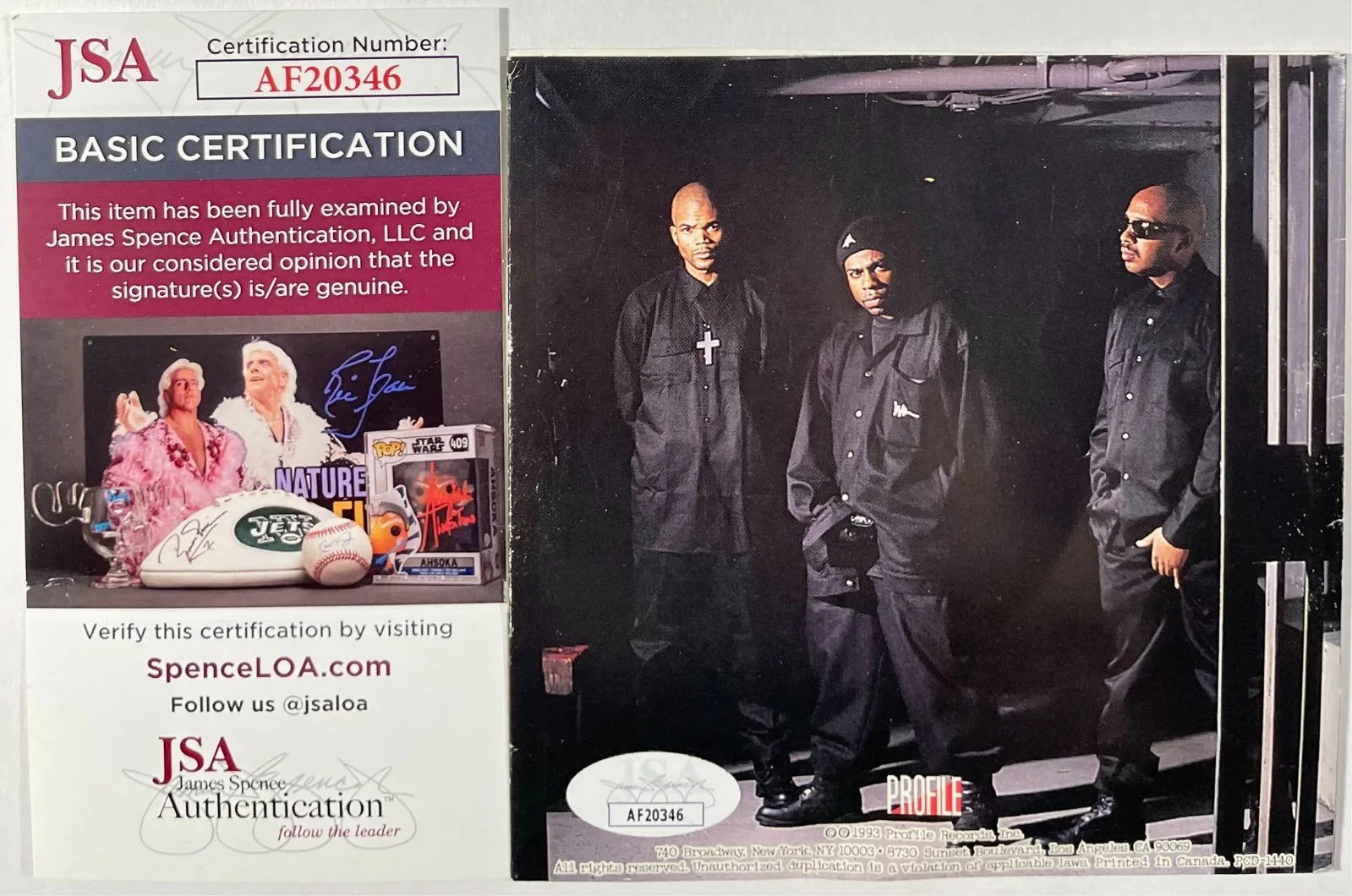 Rev Run — Rev Run & DMC Darryl Signed Run DMC Down With The King CD Booklet Framed JSA COA, image 3