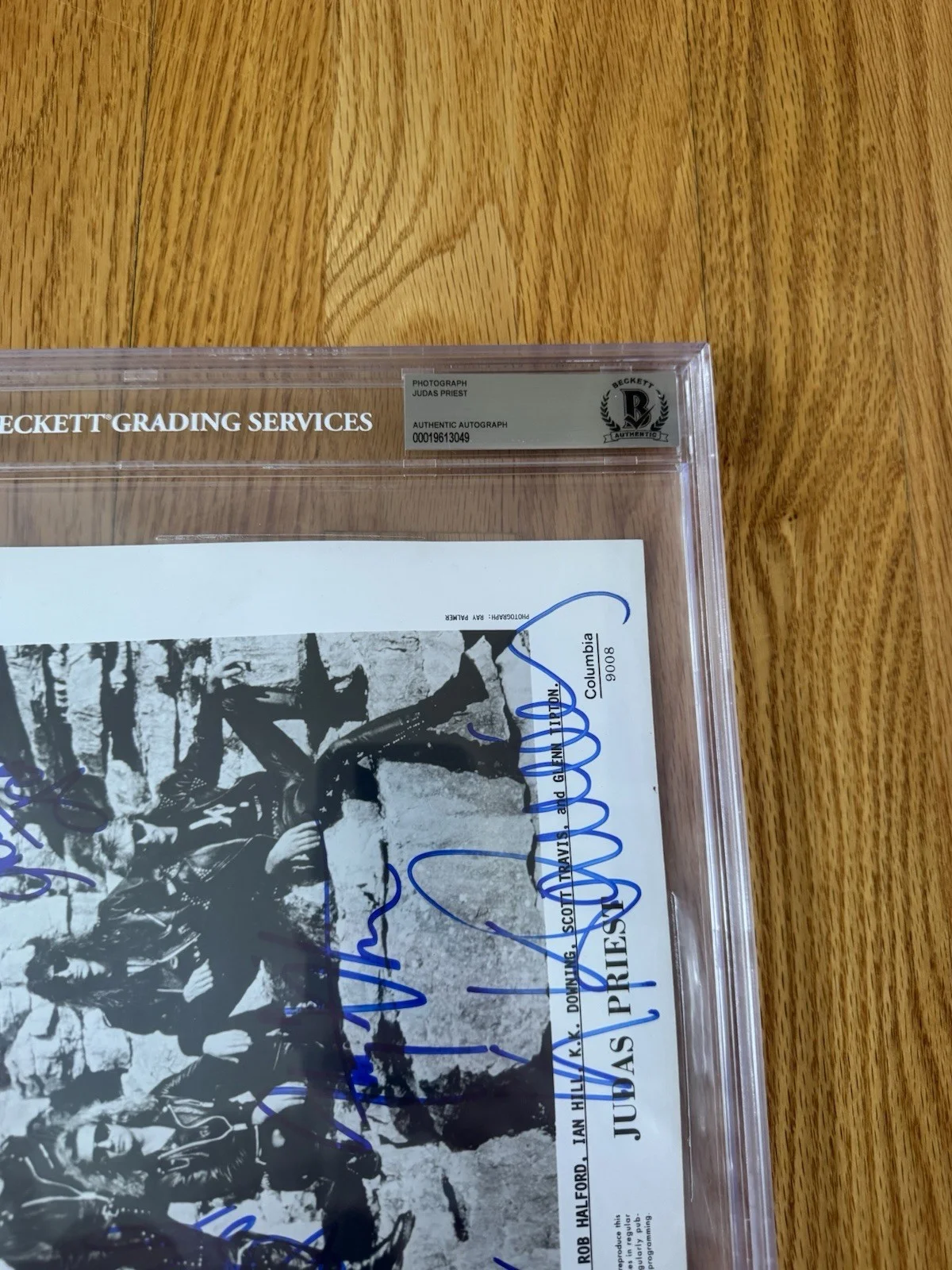 Judas Priest Complete Signed Photo Beckett Slab Rob Halford Ian Kk Glenn Scott, image 3