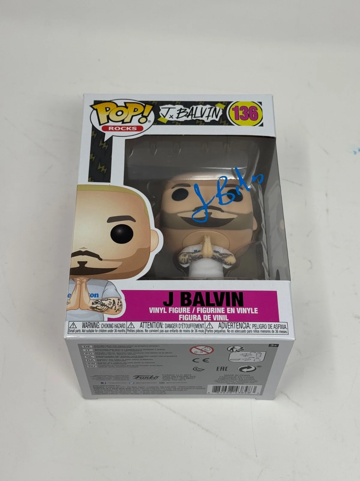 J Balvin Signed Autograph Funko Pop Rocks J Balvin #136 Figure Beckett COA, изображение 4