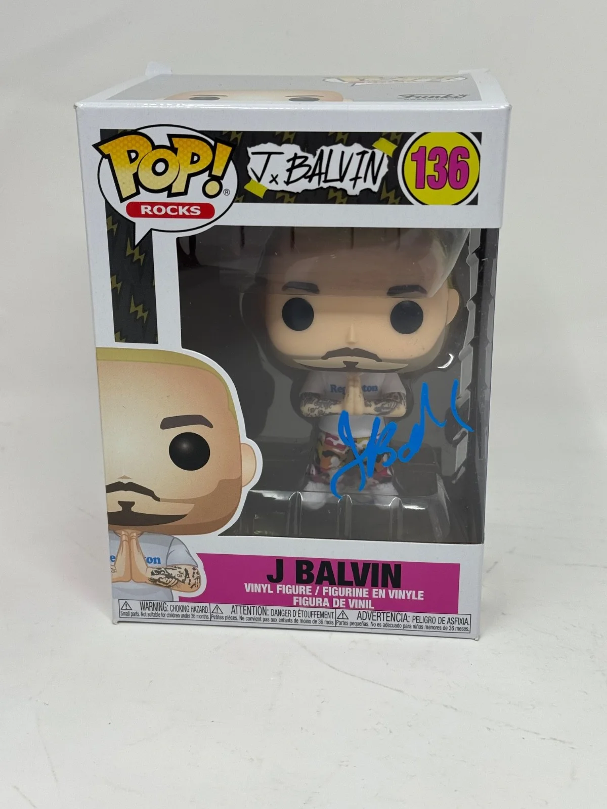 J Balvin Signed Autograph Funko Pop Rocks J Balvin #136 Figure Beckett COA, изображение 5