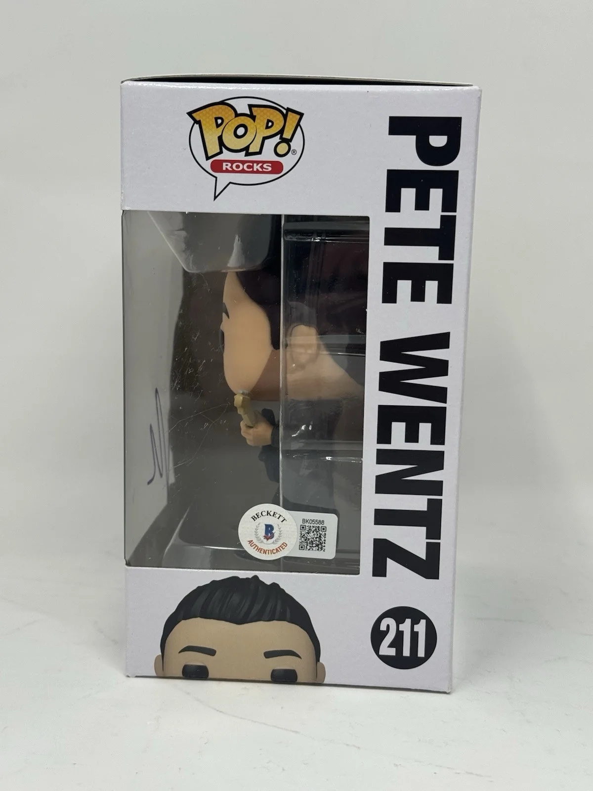 Pete Wentz Signed Fall Out Boy Funko Pop Rocks Pete Wentz #211 Autograph BAS COA, изображение 5