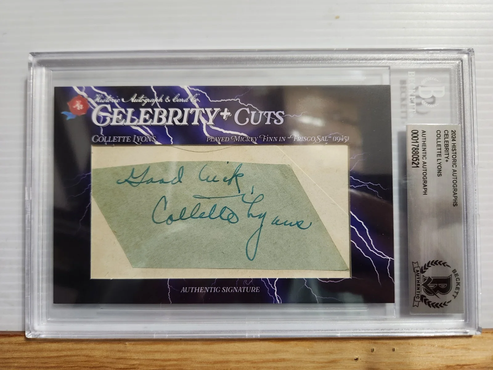 Collette Lyons — Collette Lyons 2024 Historic Autographs Celebrity+Frisco Sal 1/1