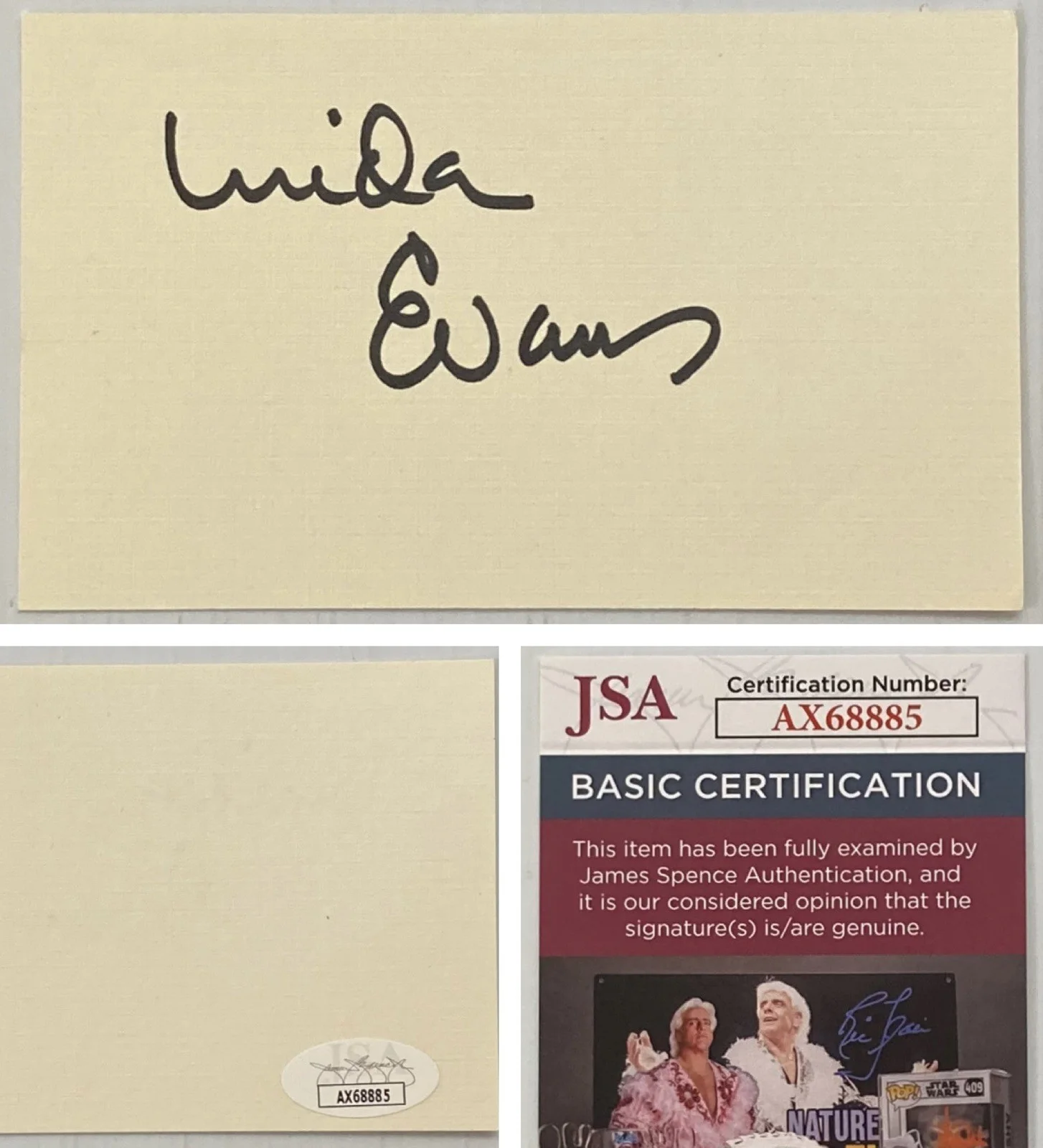 Linda Evans — Big Valley Dynasty Linda Evans Signed Autograph 3x5 Index Card - JSA - FREE S&H!