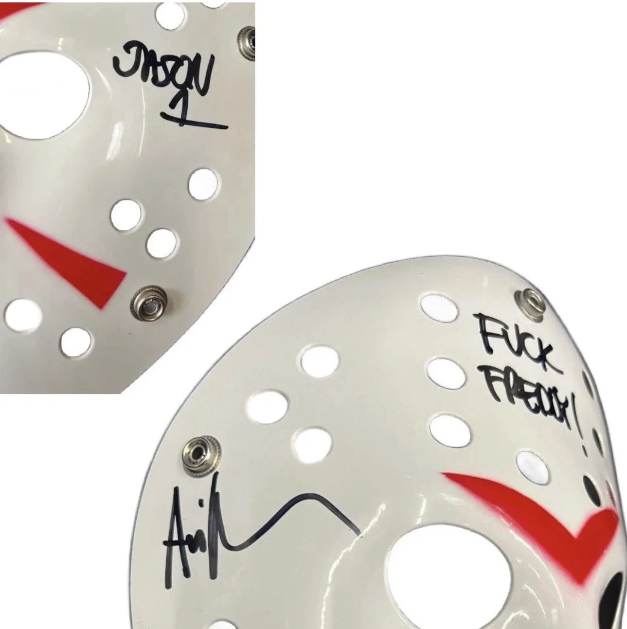 Ari Lehman — Ari Lehman autographed signed inscribed mask Jason Voorhees JSA Friday the 13th, image 2