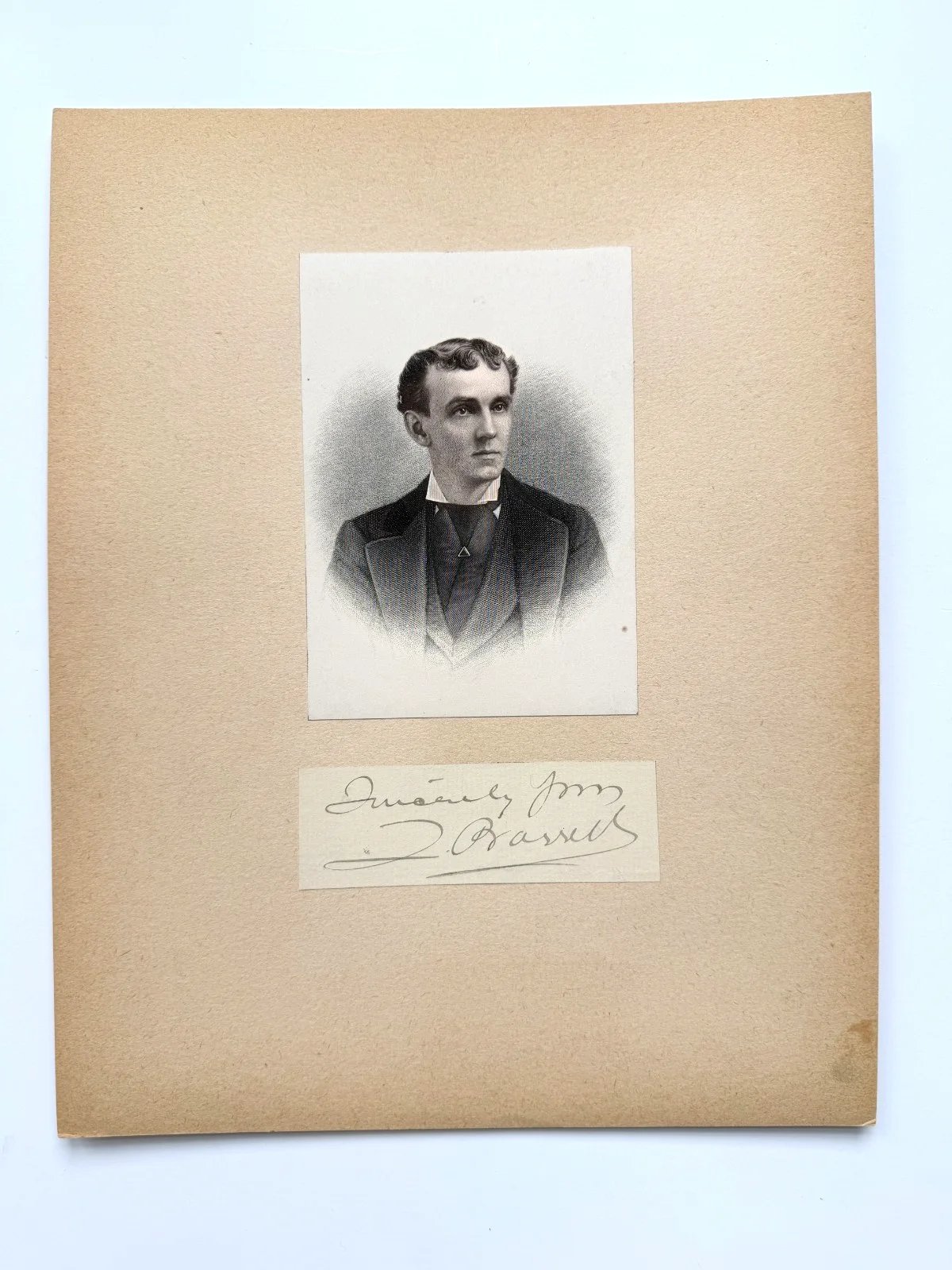 Lawrence Barrett — 2 Lawrence Barrett Signed Pages Victorian Shakespearean Actor Portrait Costume, изображение 2
