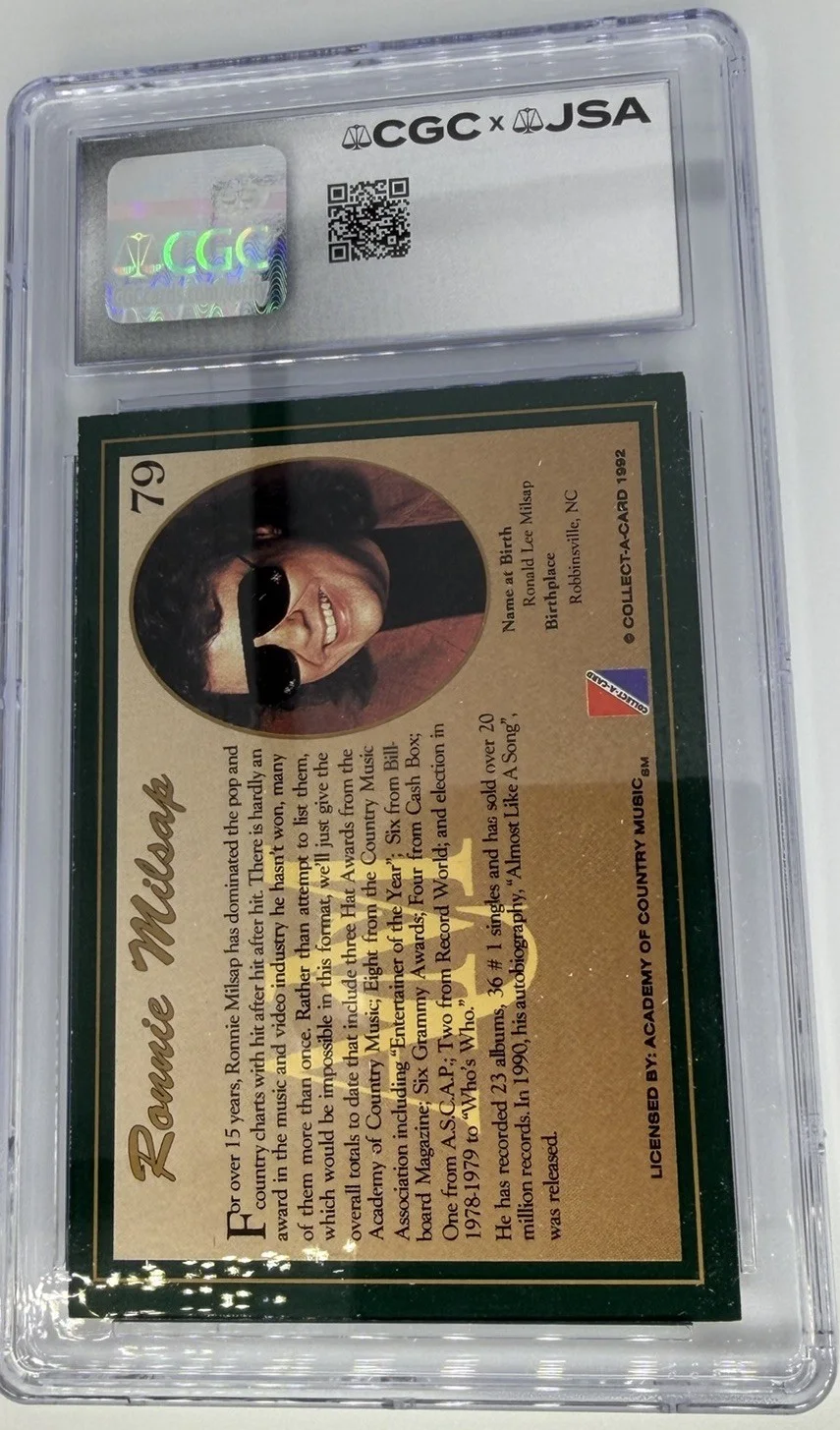 Ronnie Milsap Autograph Card Graded 9 JSA, image 2