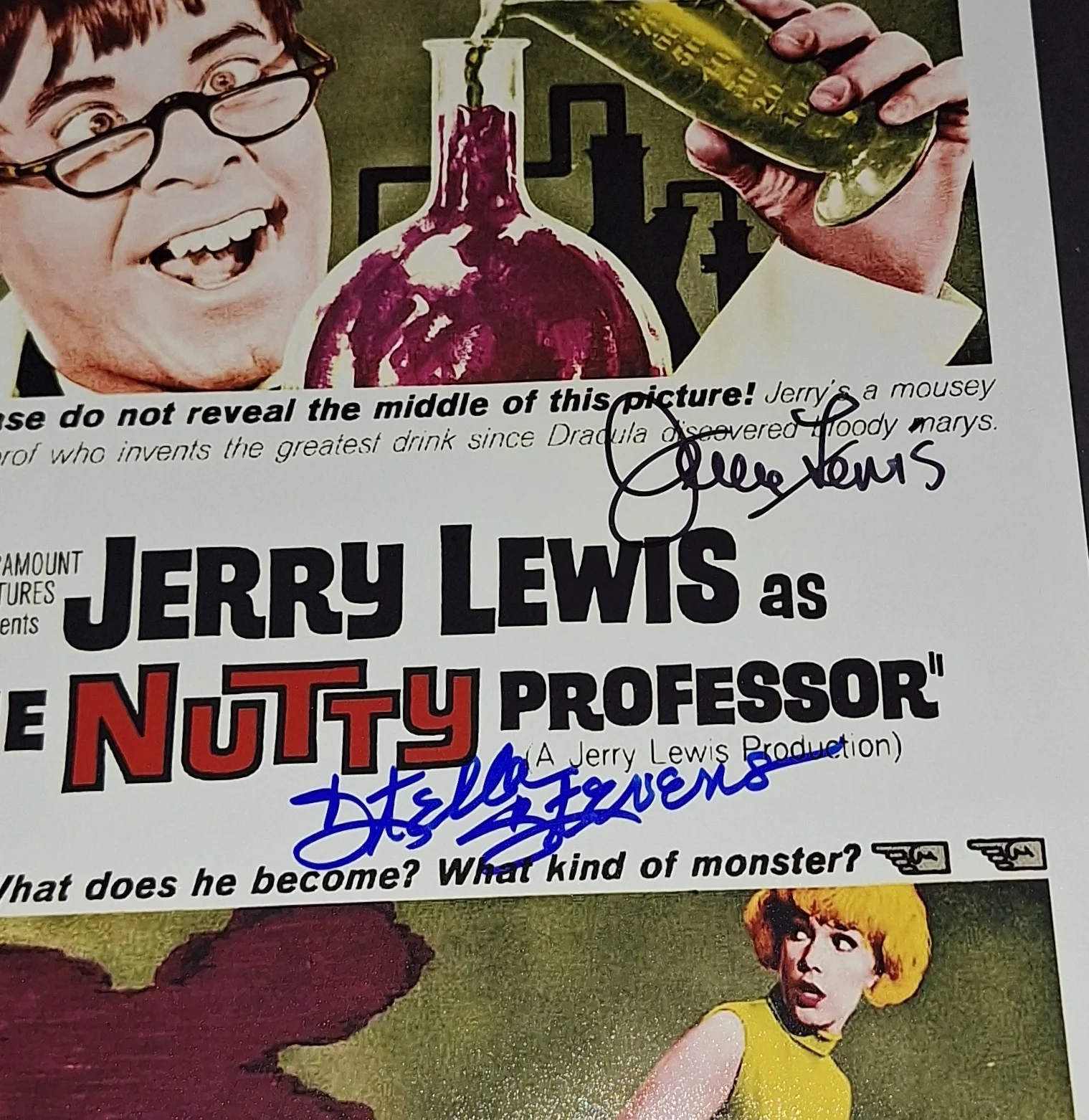 Jerry Lewis, Stella Stevens — Jerry Lewis and Stella Stevens Signed Autographed 11x14 Nutty Professor Beckett, изображение 3